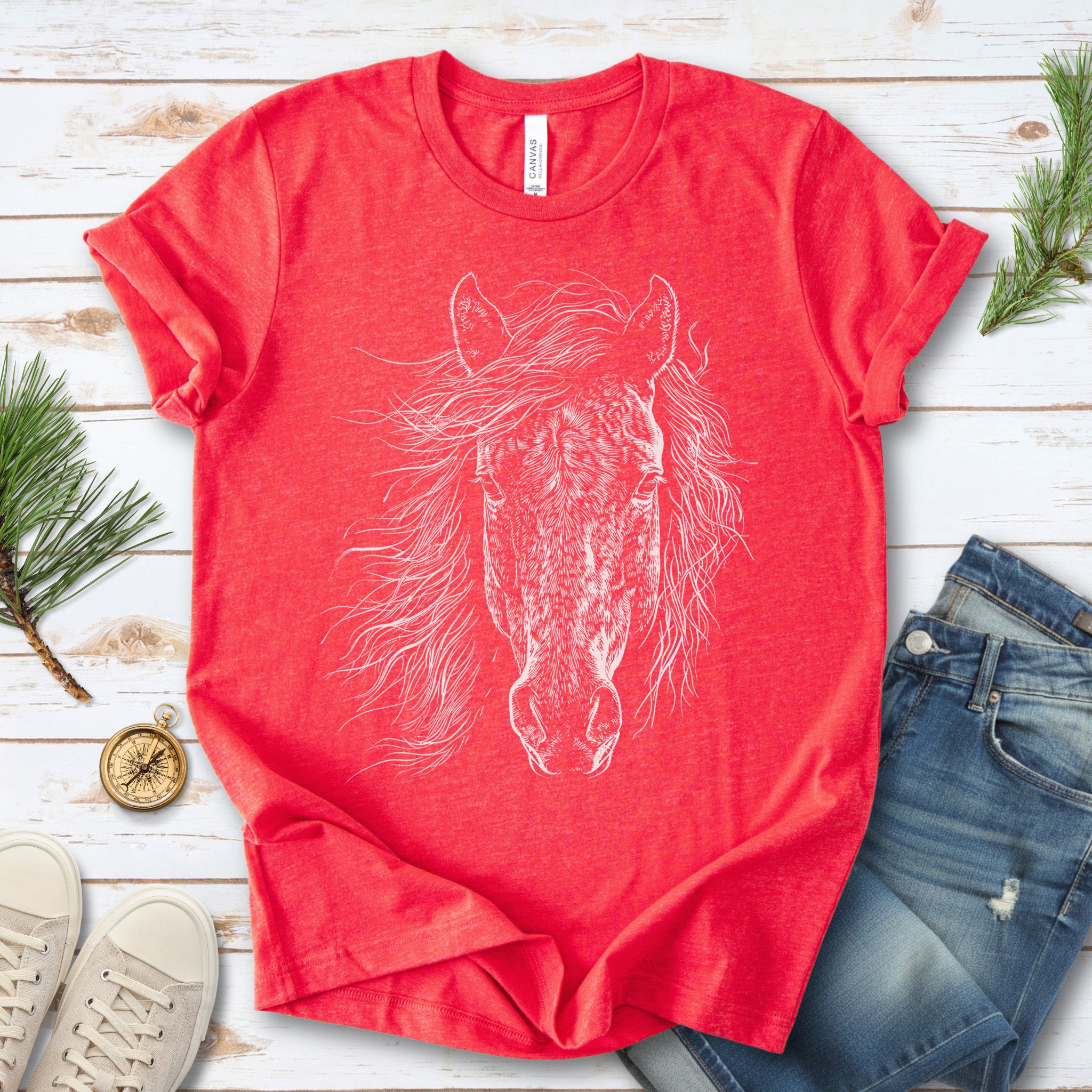 Wild Mustang Horse Face T-Shirt – Spirit of the West