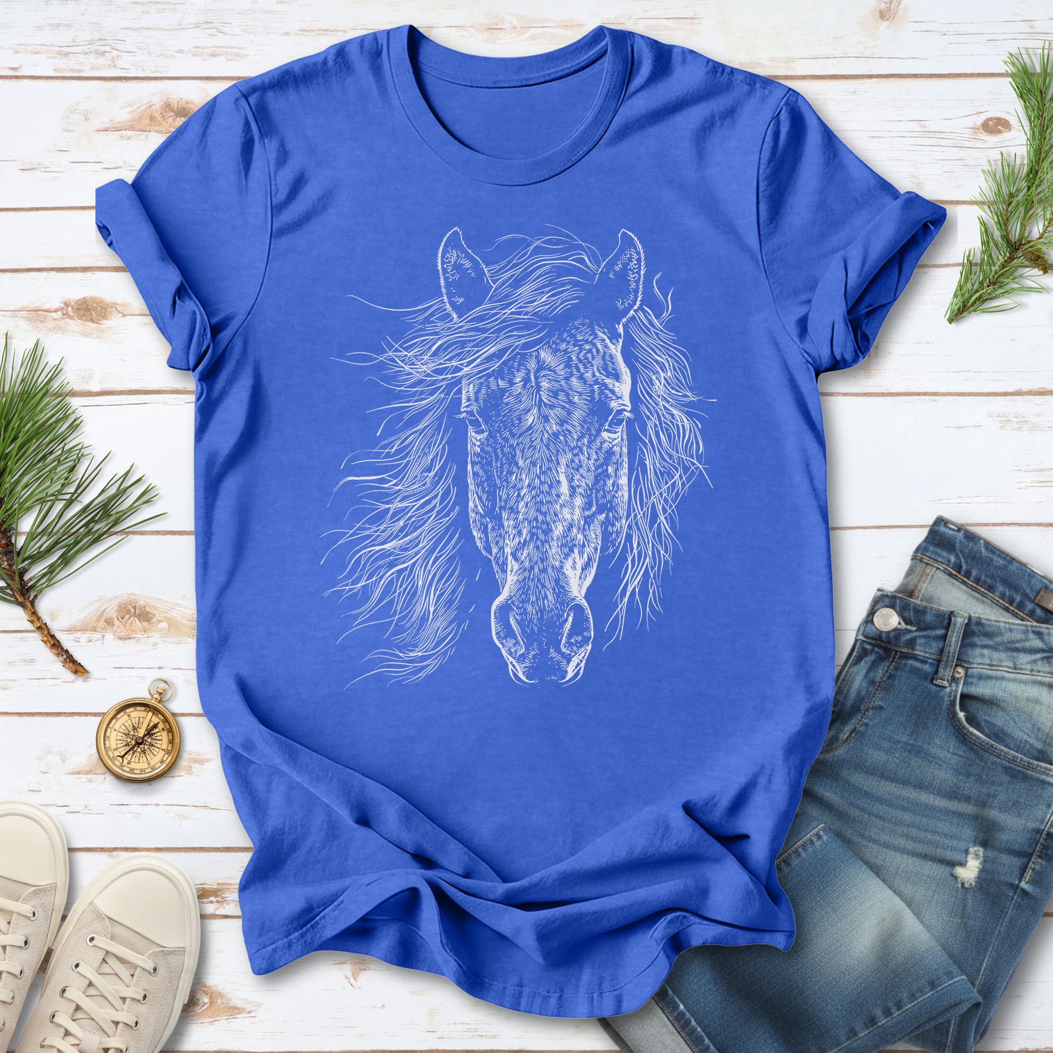 Wild Mustang Horse Face T-Shirt – Spirit of the West