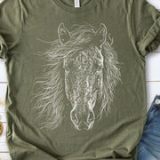 Wild Mustang Horse Face T-Shirt – Spirit of the West