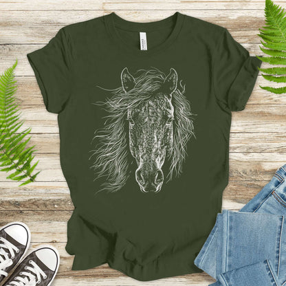 Wild Mustang Horse Face T-Shirt – Spirit of the West