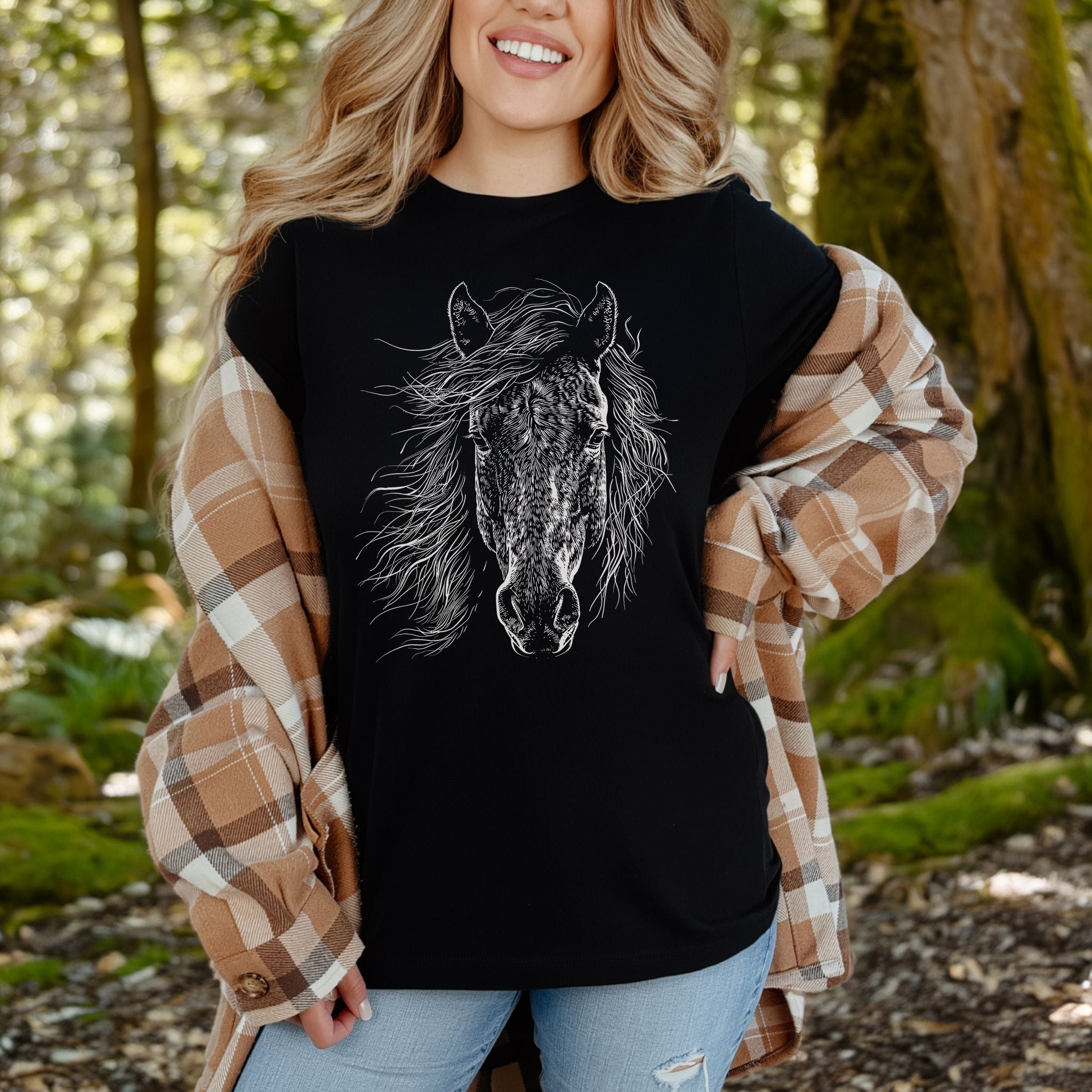 Wild Mustang Horse Face T-Shirt – Spirit of the West