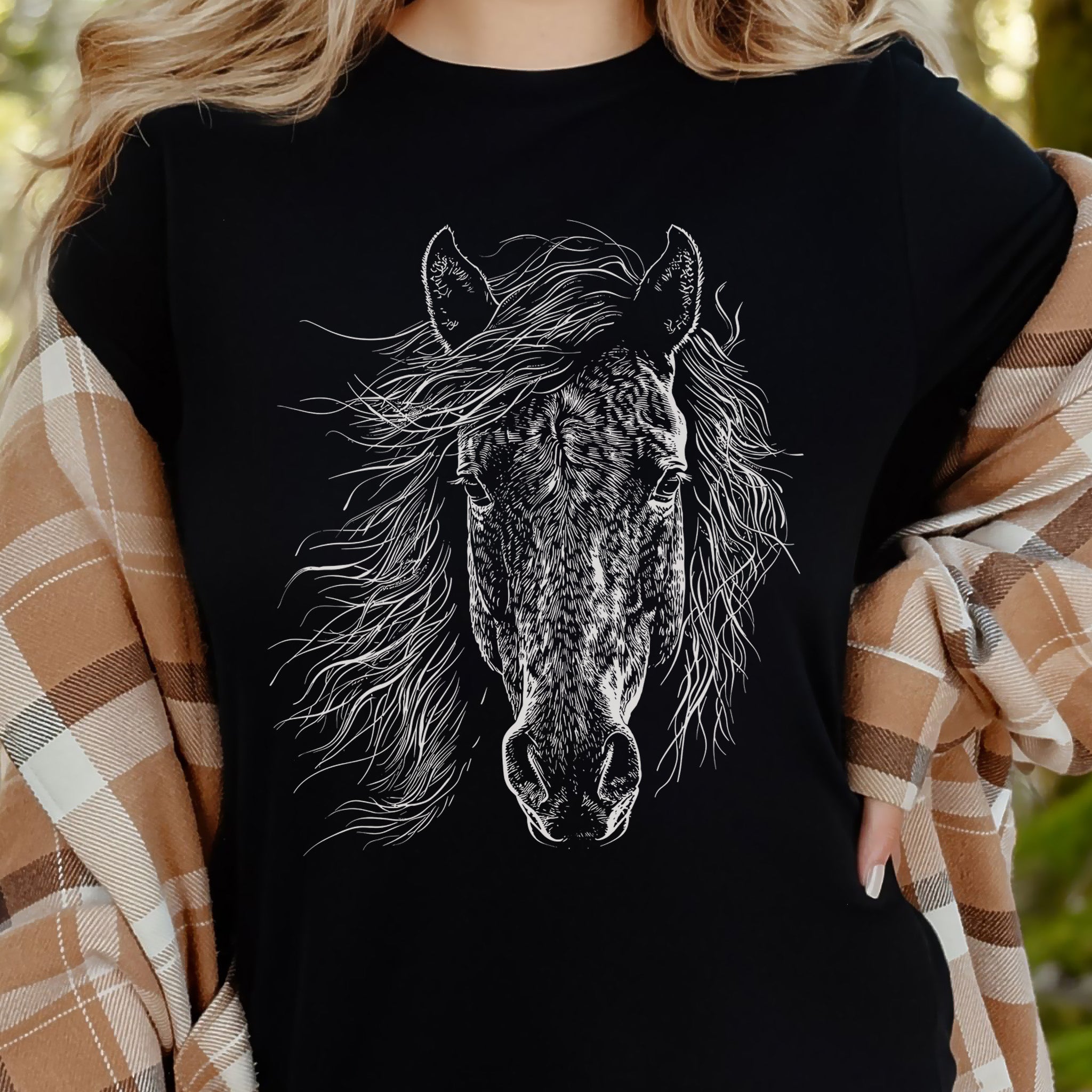 Wild Mustang Horse Face T-Shirt – Spirit of the West