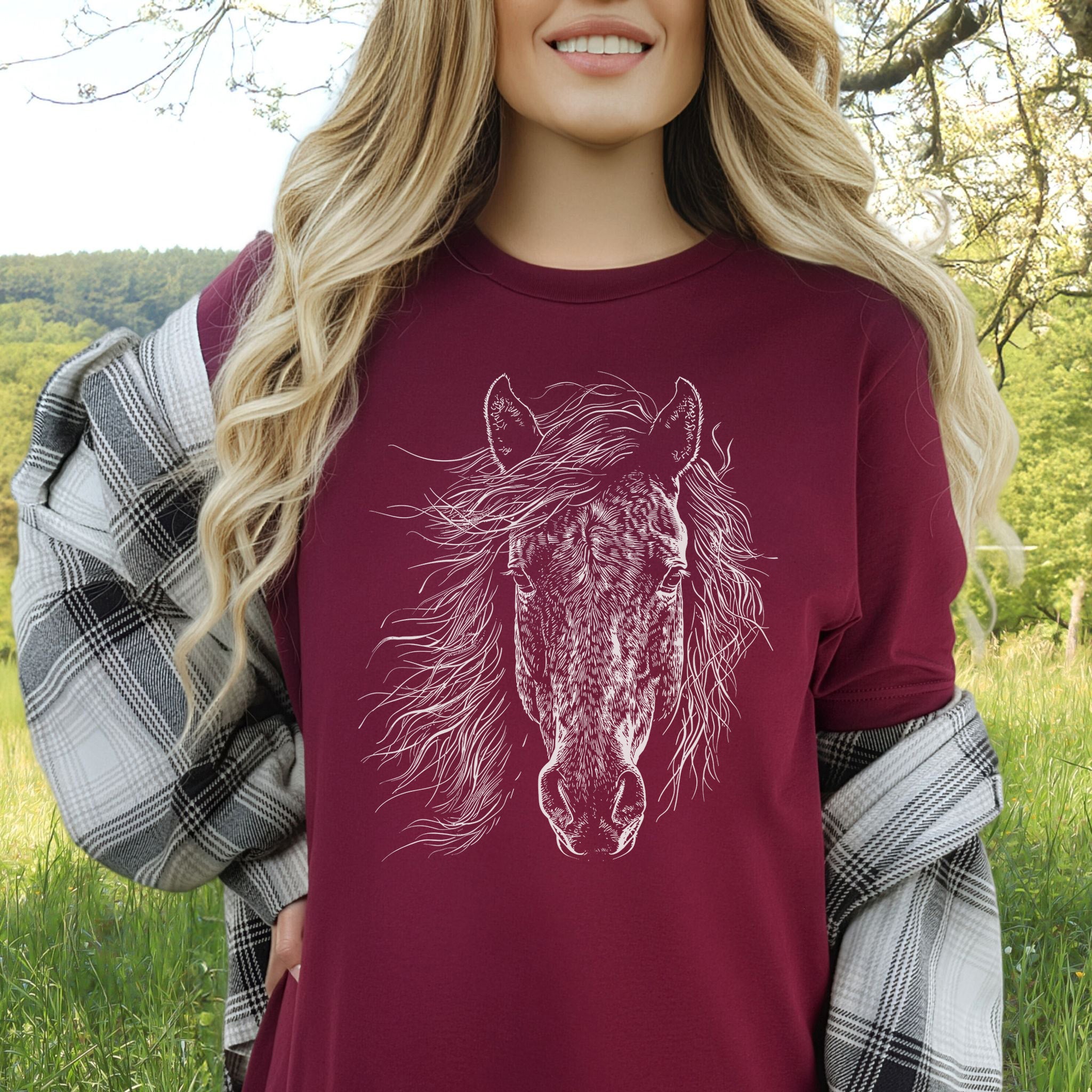 Wild Mustang Horse Face T-Shirt – Spirit of the West