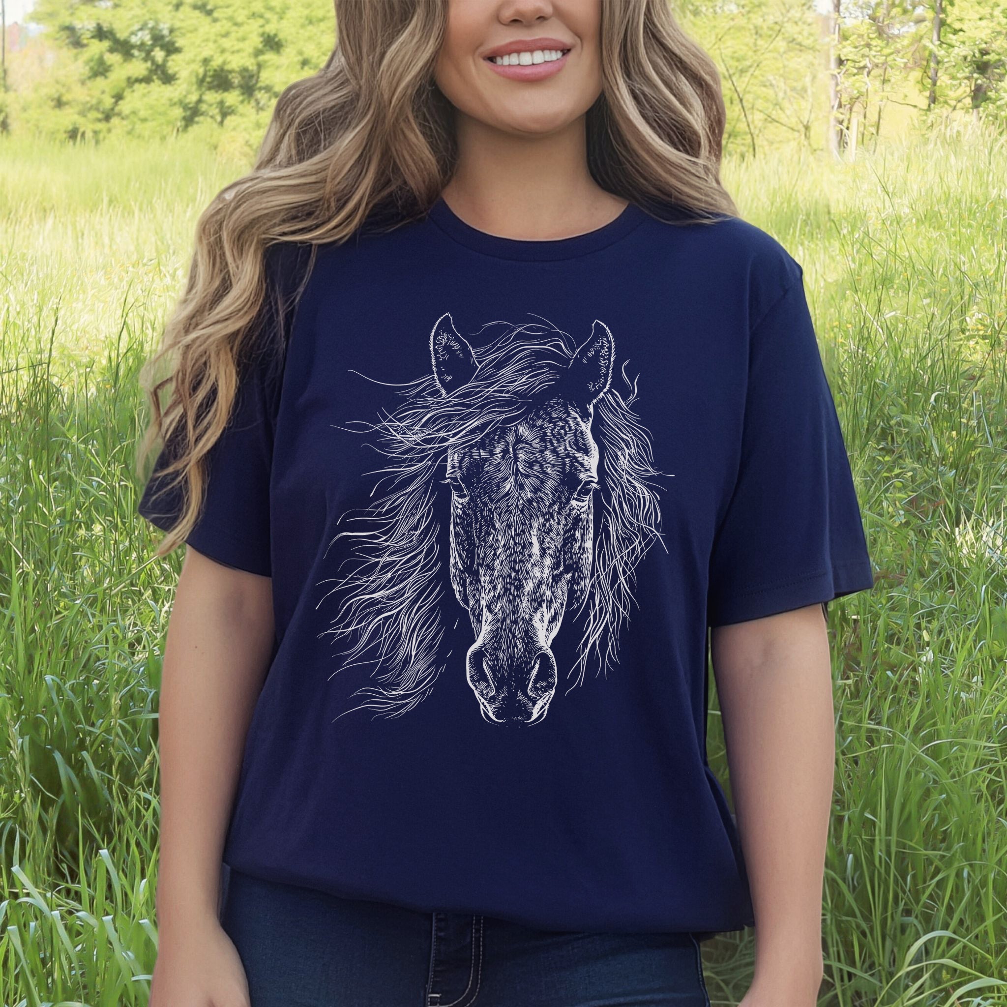 Wild Mustang Horse Face T-Shirt – Spirit of the West
