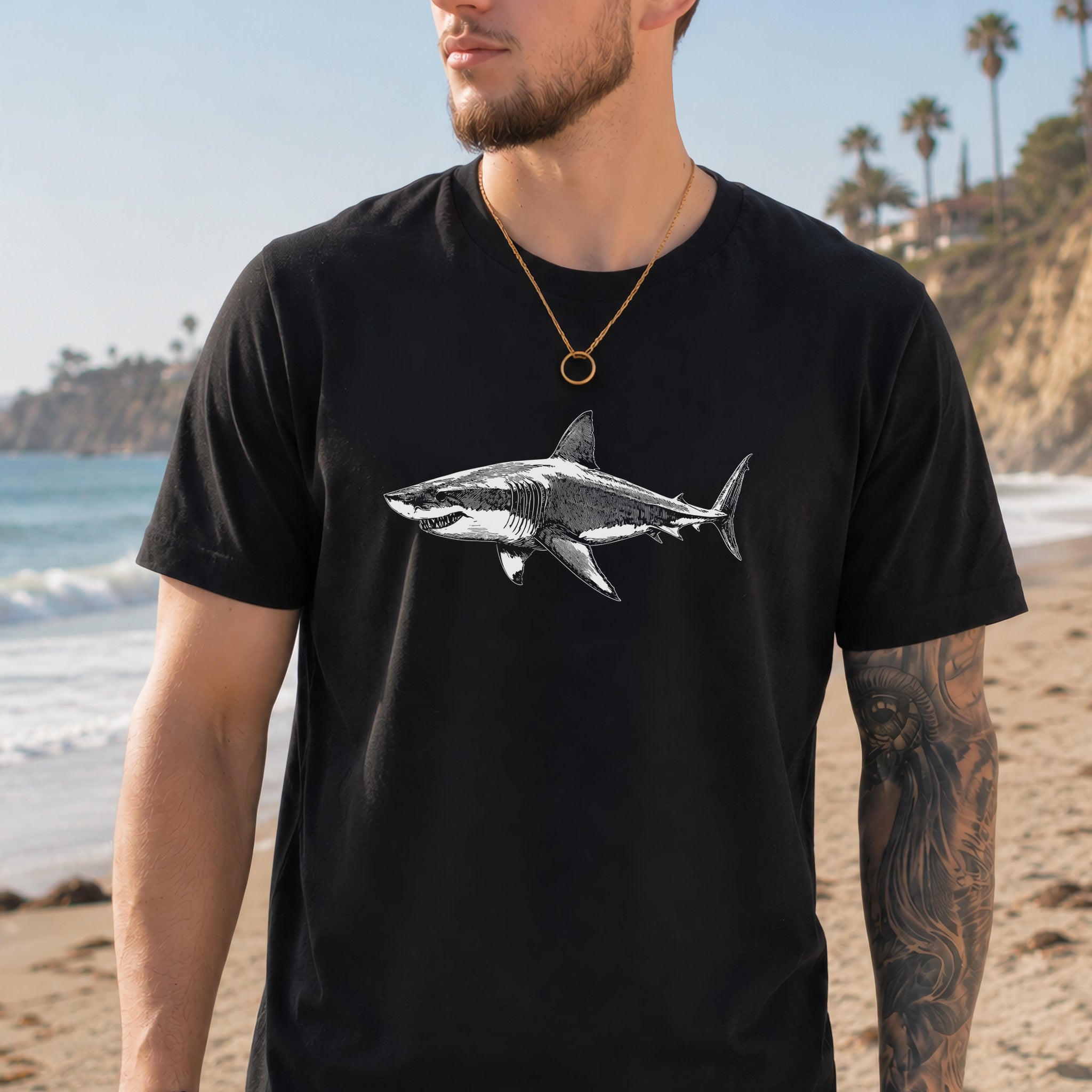 Vintage Great White Shark T-Shirt – Ocean Conservation Retro Style