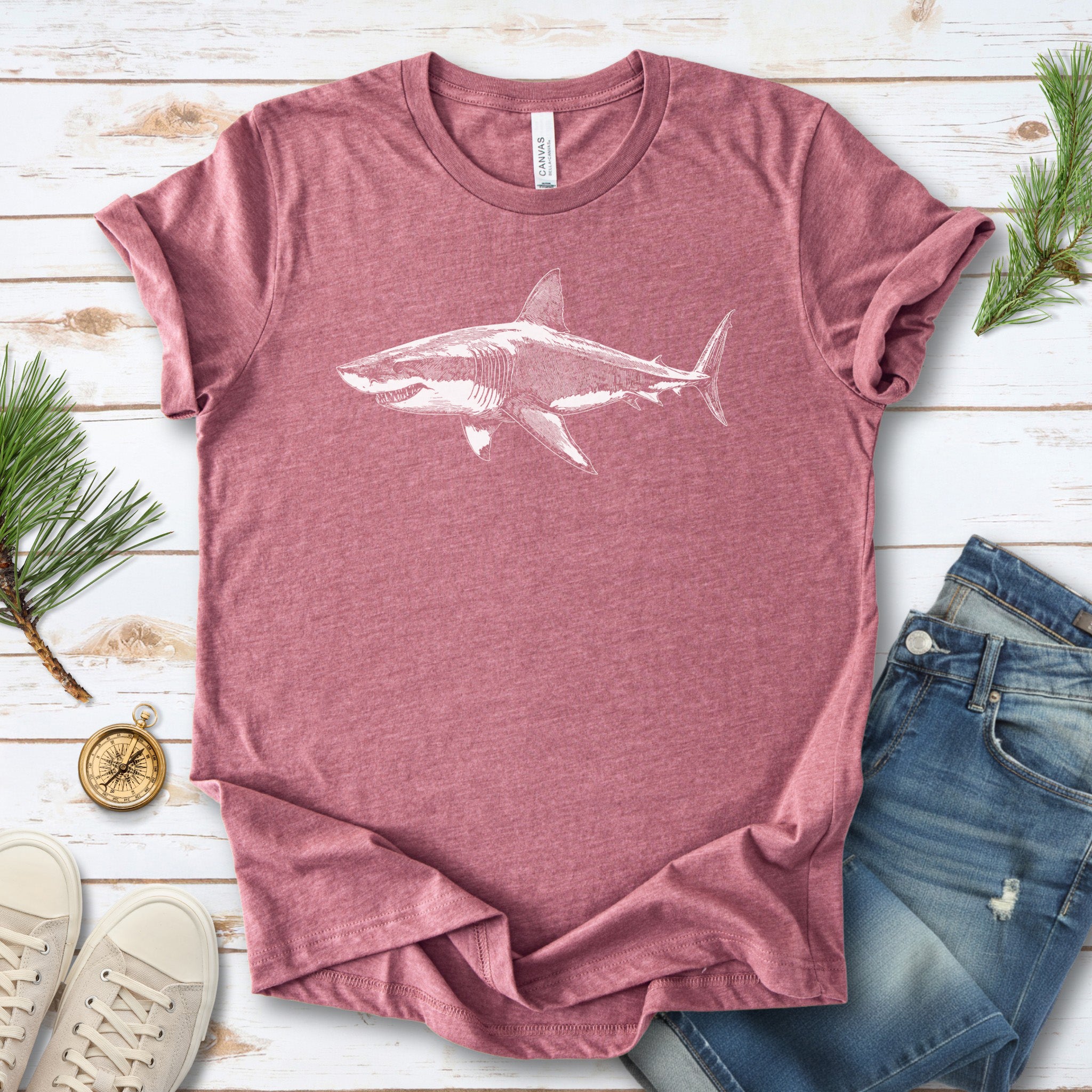 Vintage Great White Shark T-Shirt – Ocean Conservation Retro Style