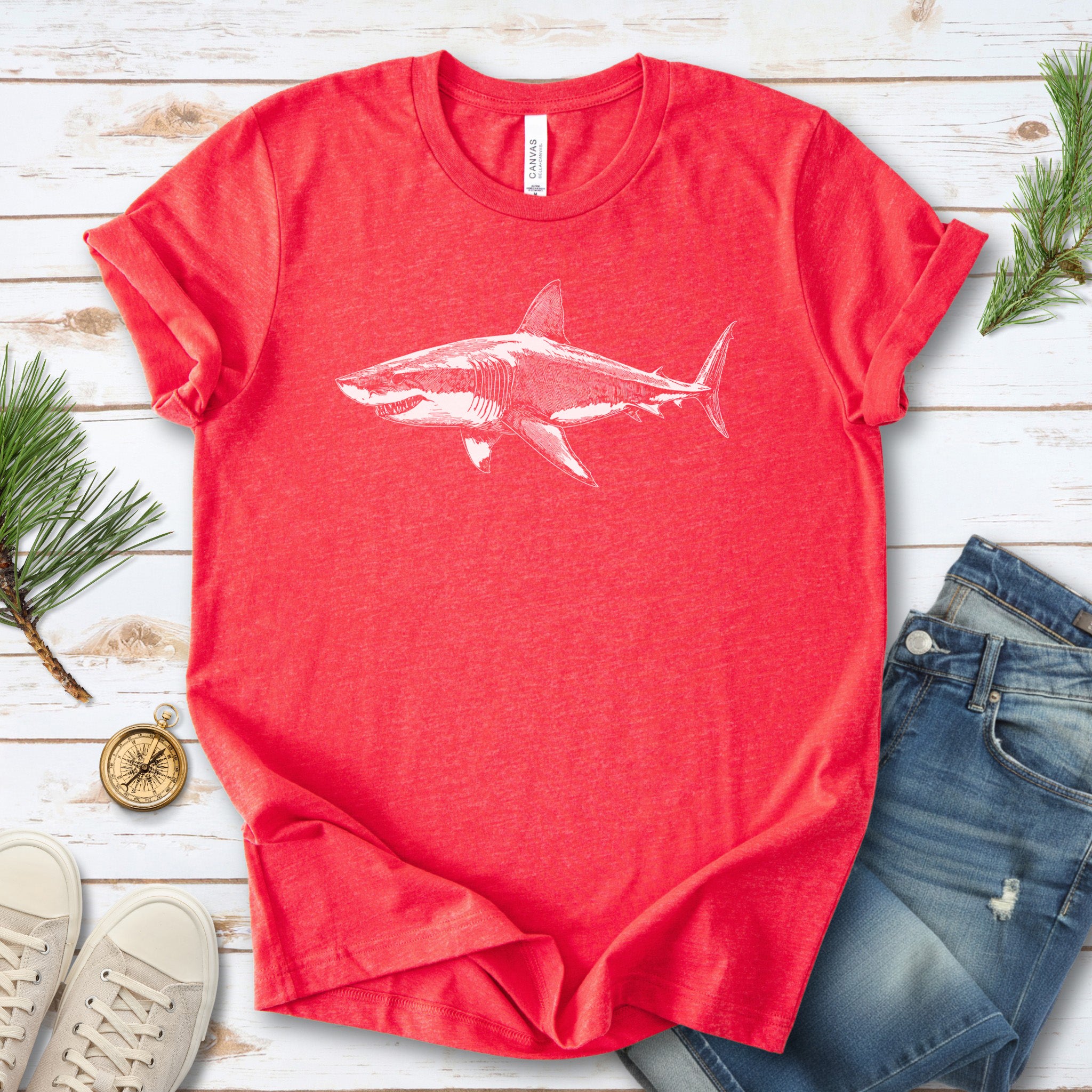 Vintage Great White Shark T-Shirt – Ocean Conservation Retro Style