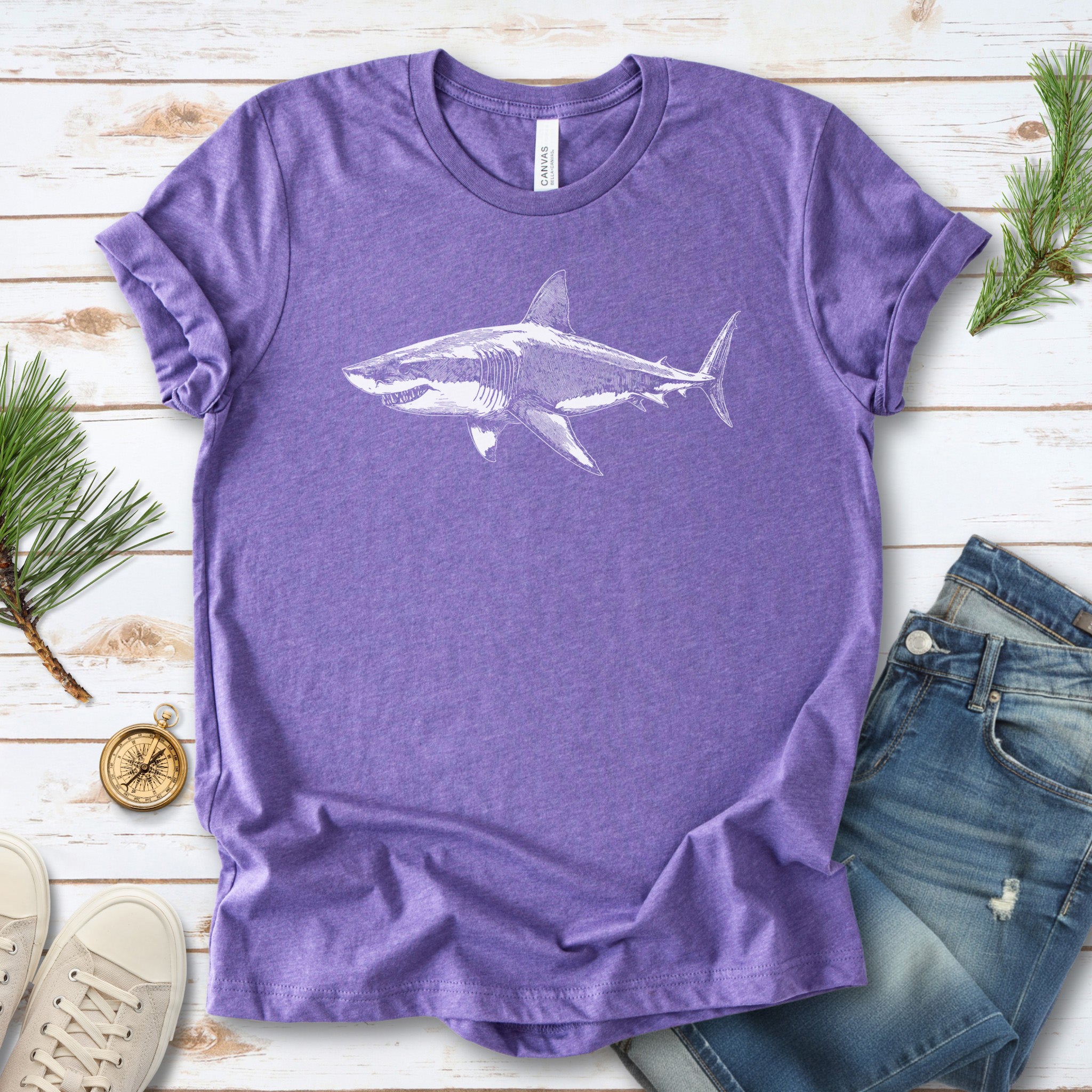 Vintage Great White Shark T-Shirt – Ocean Conservation Retro Style