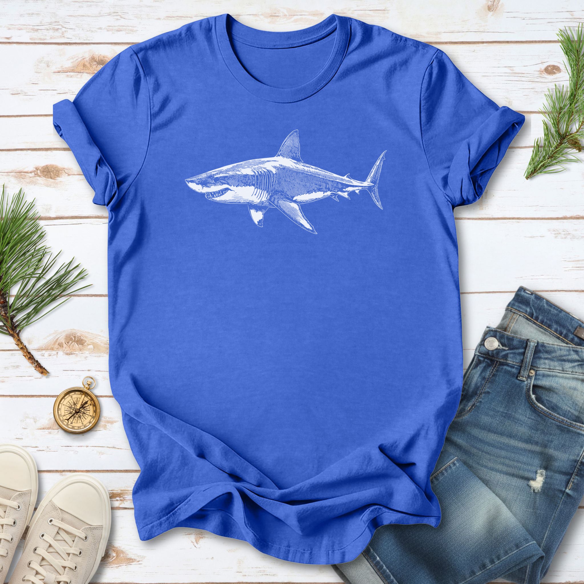 Vintage Great White Shark T-Shirt – Ocean Conservation Retro Style