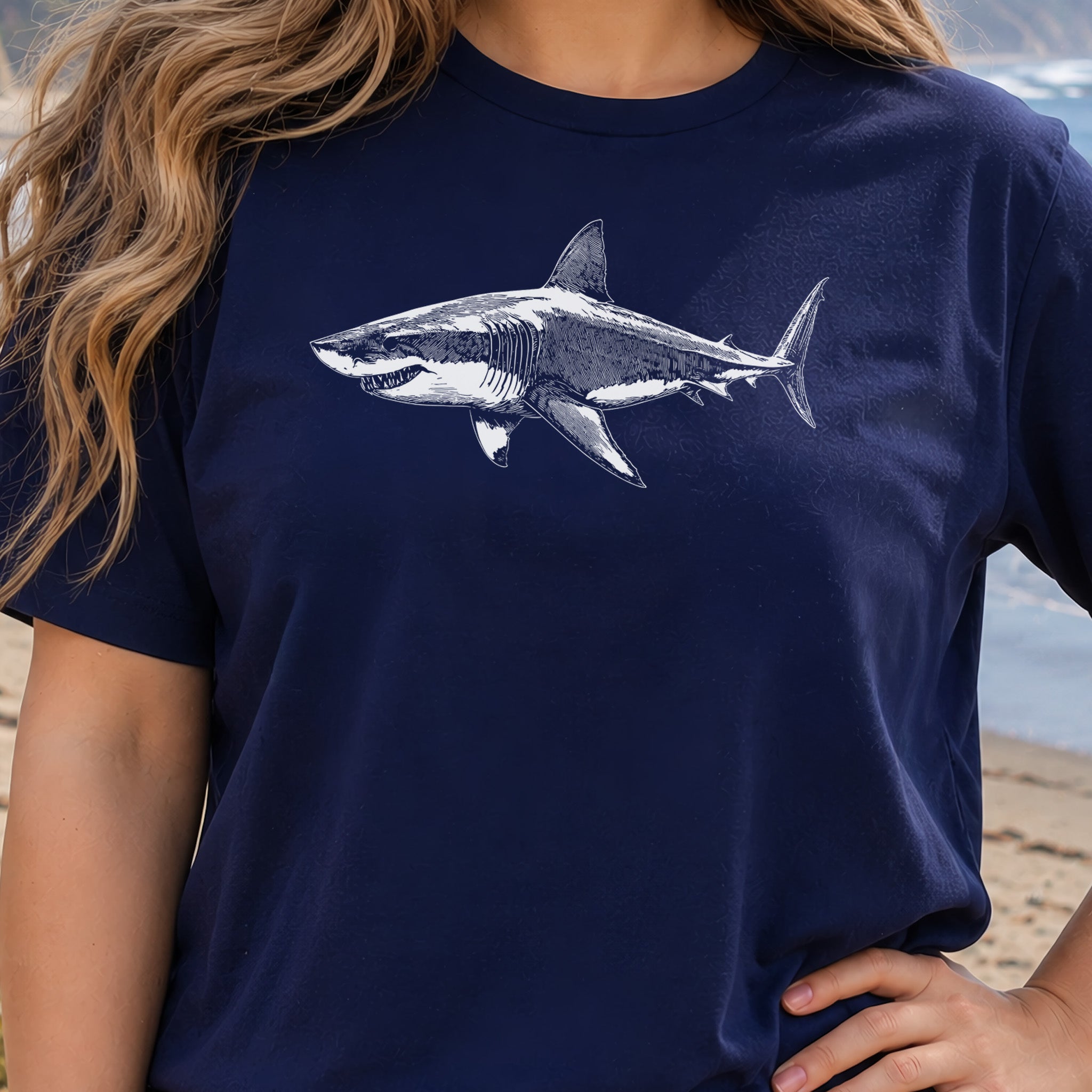 Vintage Great White Shark T-Shirt – Ocean Conservation Retro Style