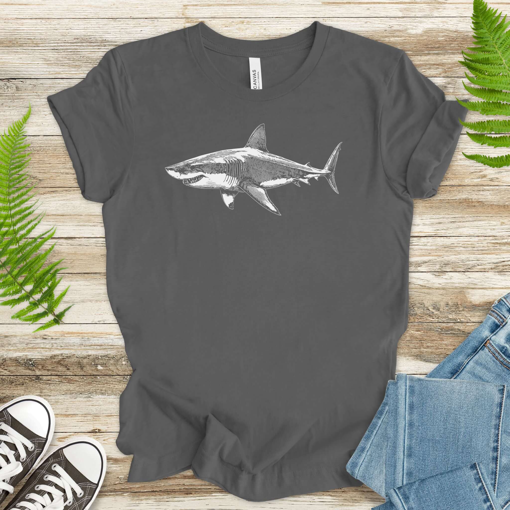 Vintage Great White Shark T-Shirt – Ocean Conservation Retro Style