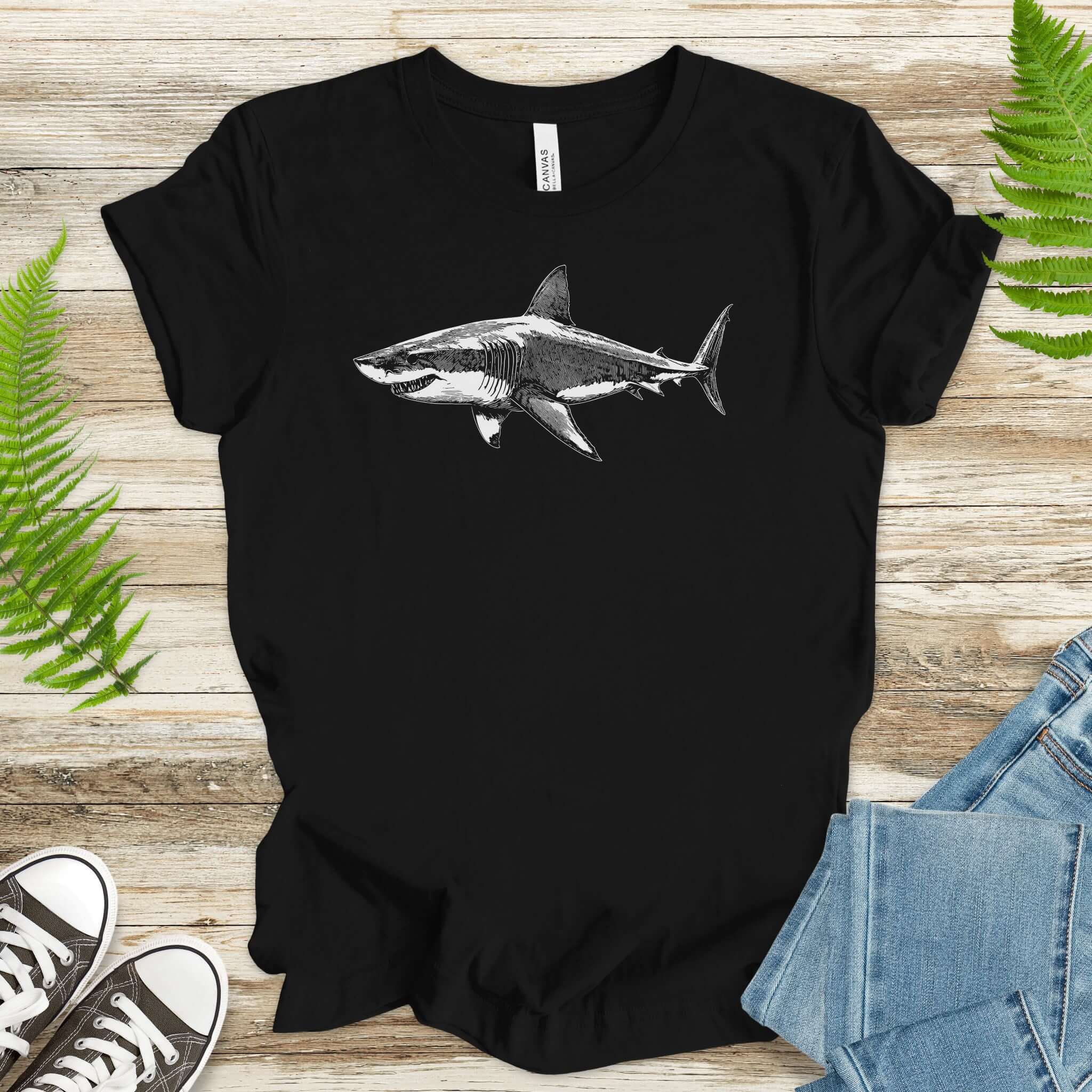 Vintage Great White Shark T-Shirt – Ocean Conservation Retro Style