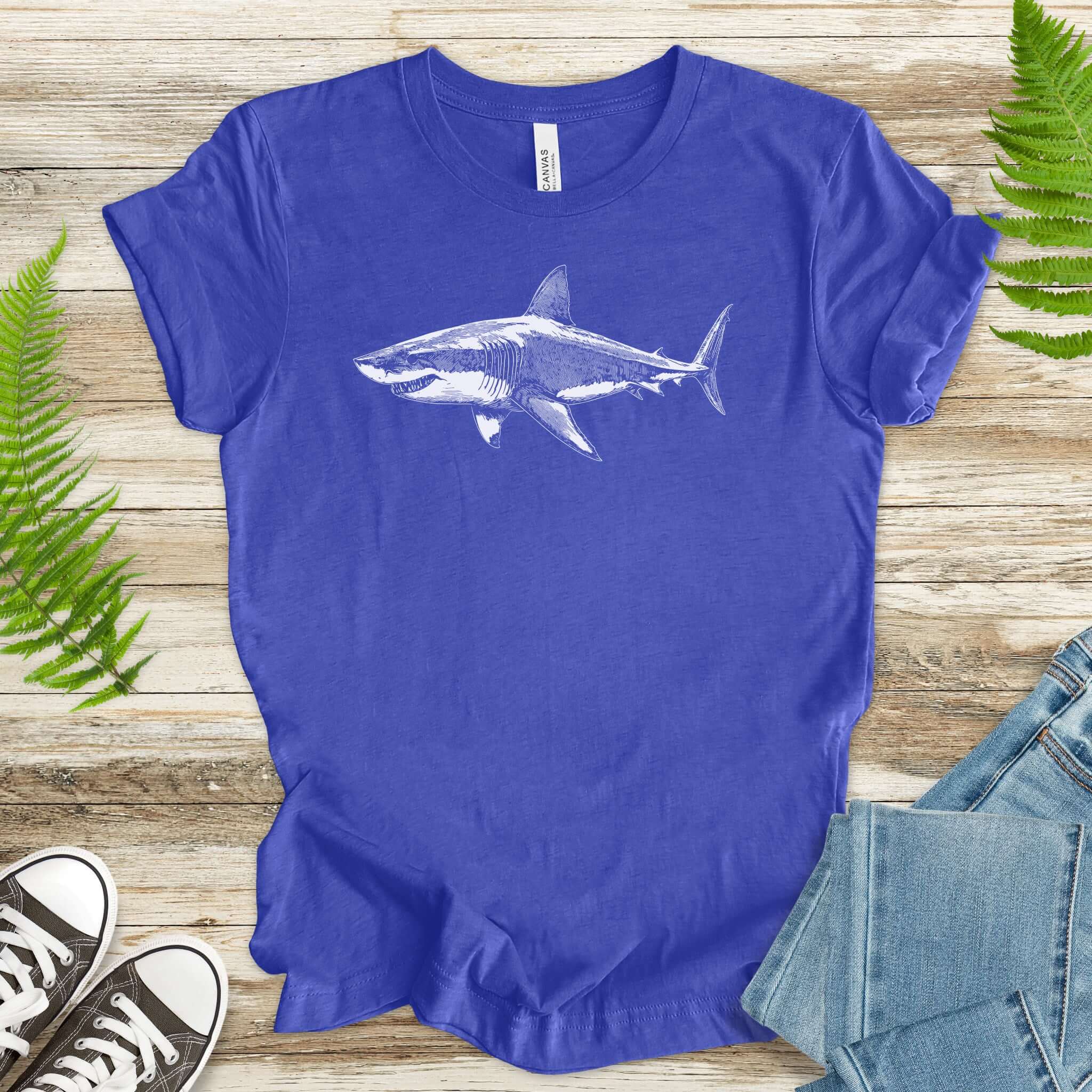 Vintage Great White Shark T-Shirt – Ocean Conservation Retro Style