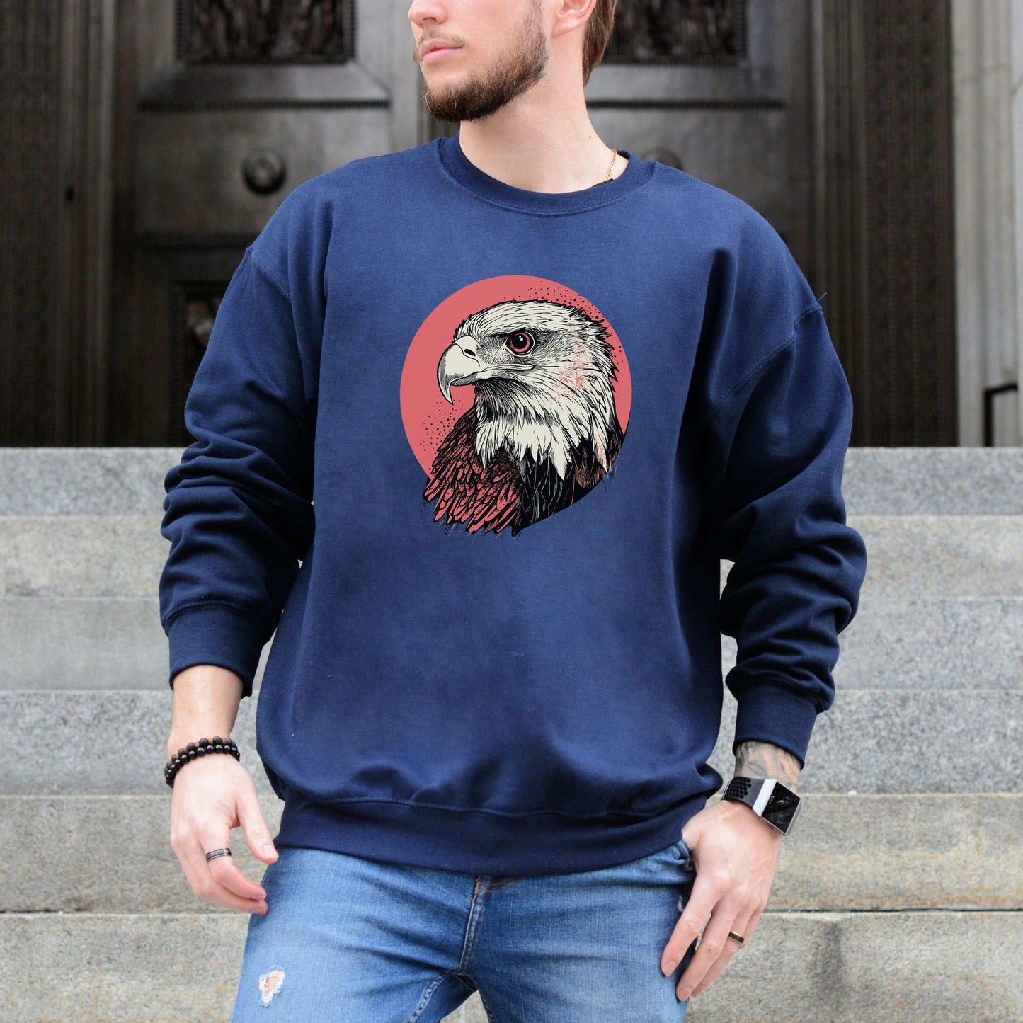 Hawk Head Sweatshirt – Bold and Majestic Design