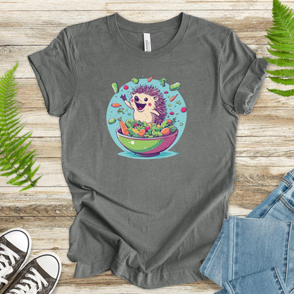 Hedgehog Making Salad T-Shirt - TShirtree