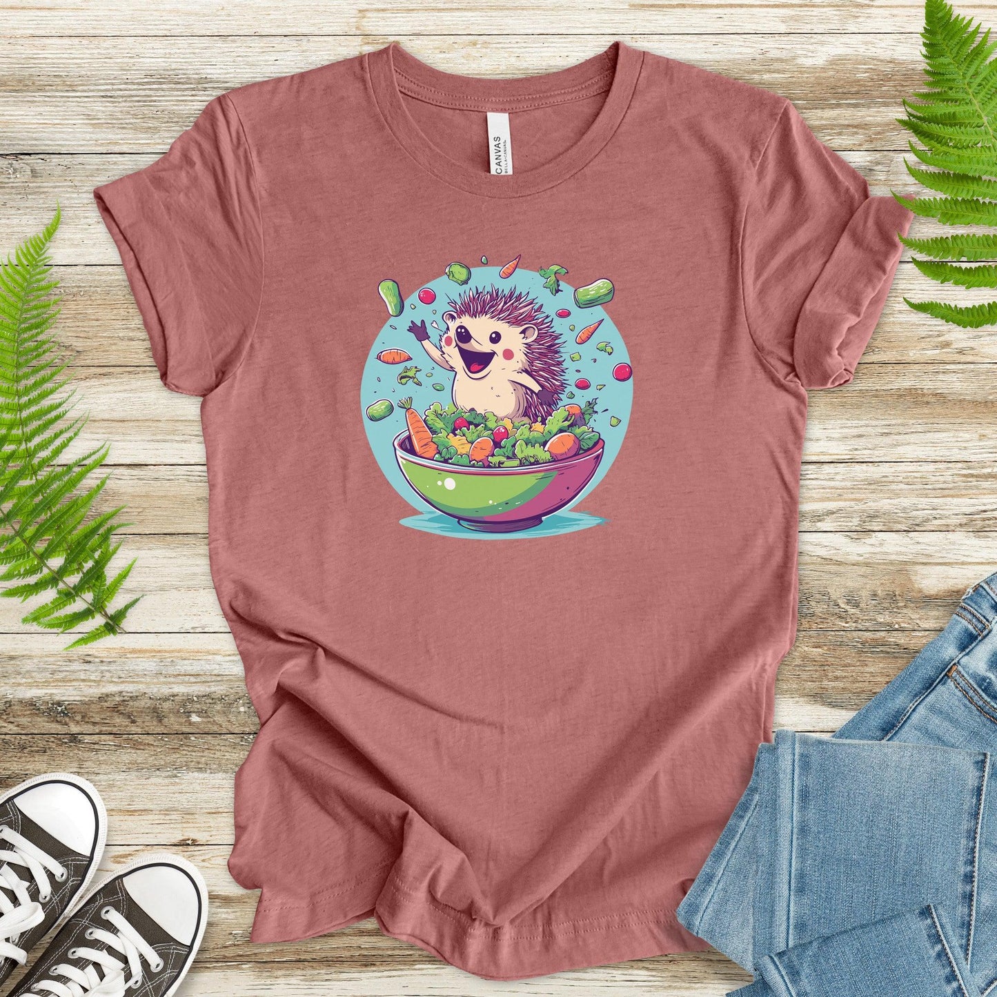 Hedgehog Making Salad T-Shirt - TShirtree