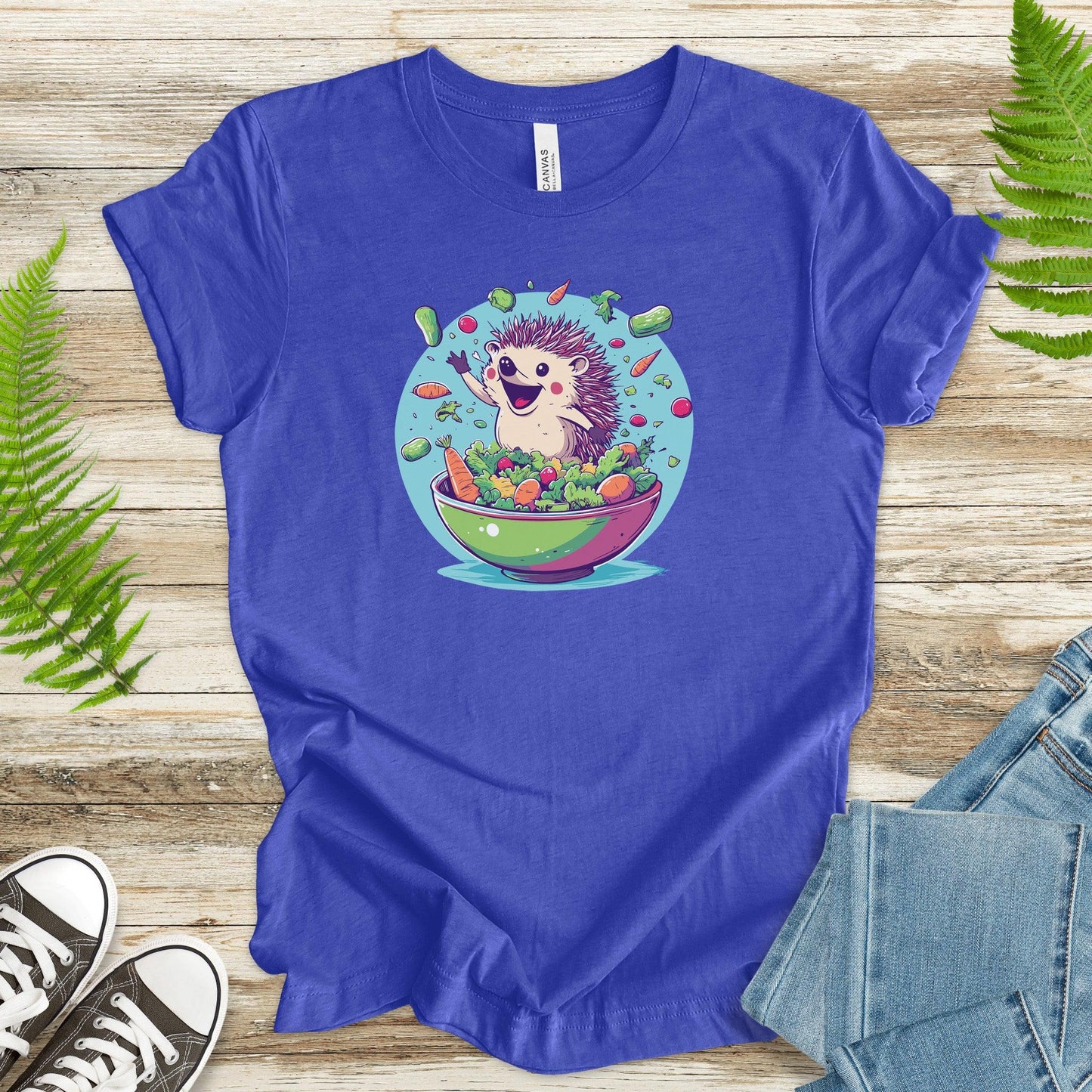 Hedgehog Making Salad T-Shirt - TShirtree