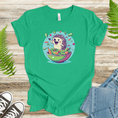 Hedgehog Making Salad T-Shirt - TShirtree