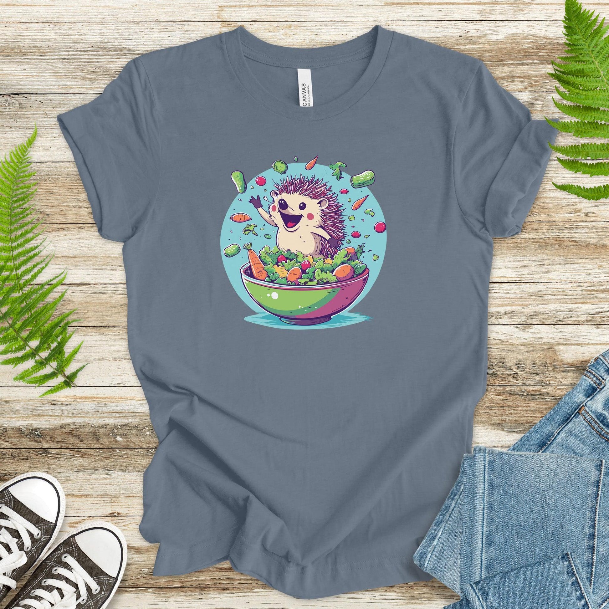 Hedgehog Making Salad T-Shirt - TShirtree