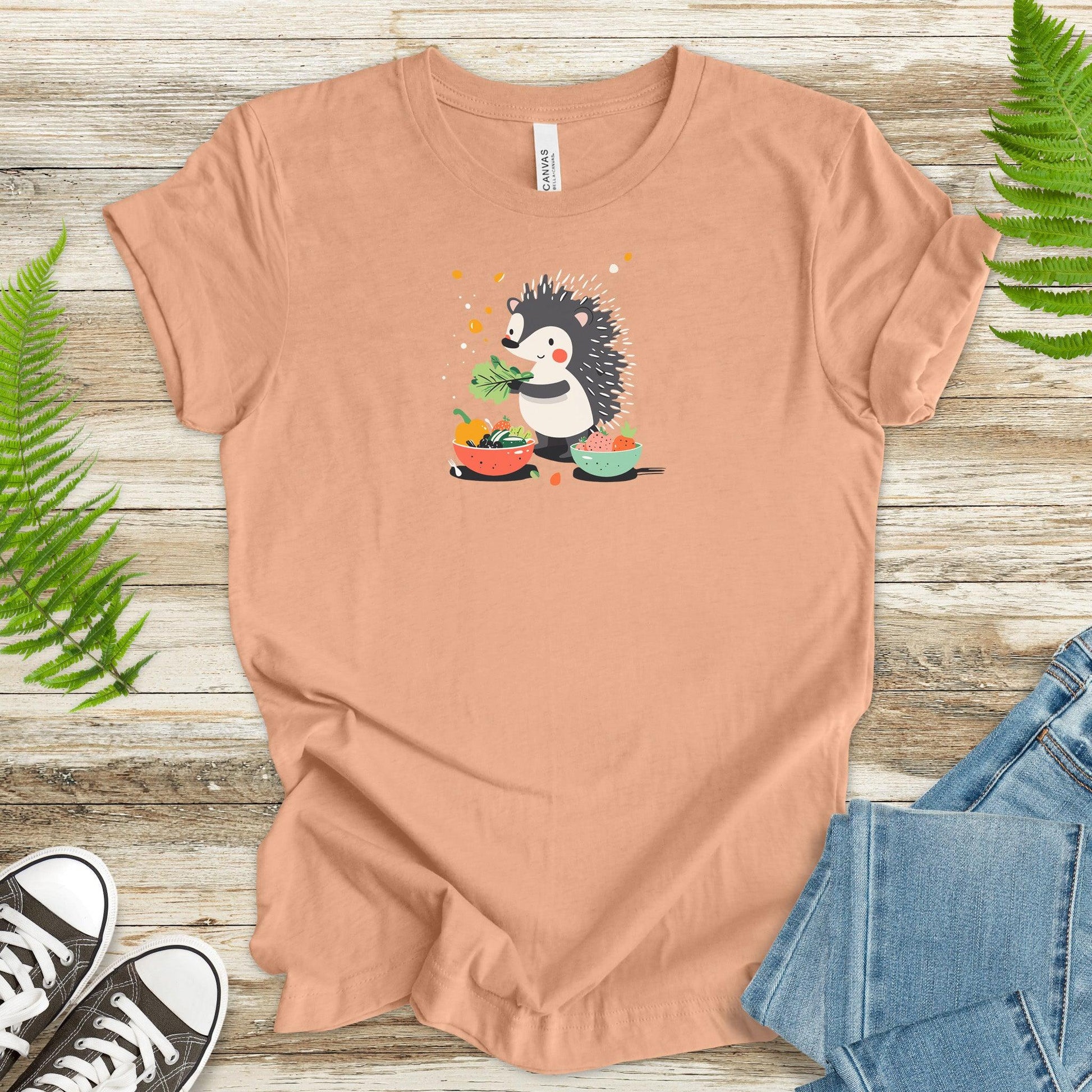 Hedgehog Salad Chef T-Shirt – Tossing Greens with Quills - TShirtree