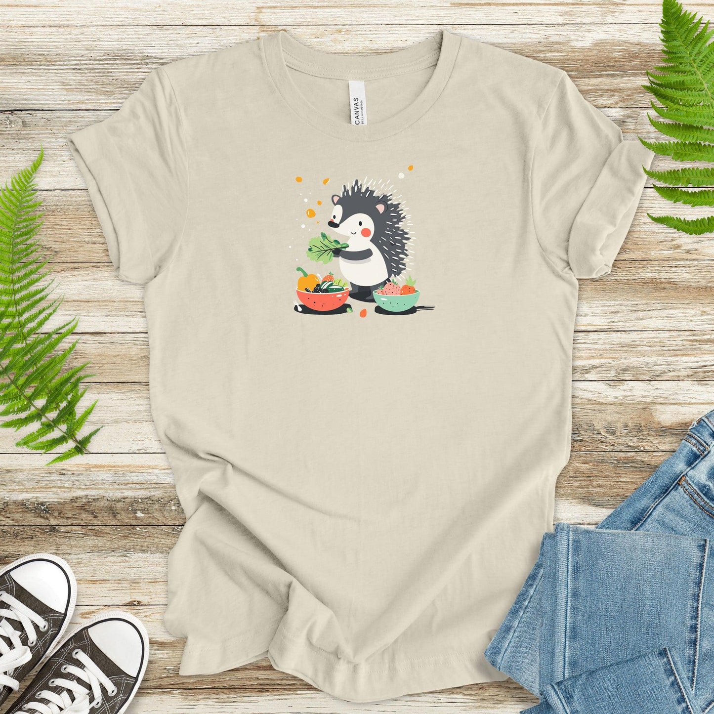 Hedgehog Salad Chef T-Shirt – Tossing Greens with Quills - TShirtree