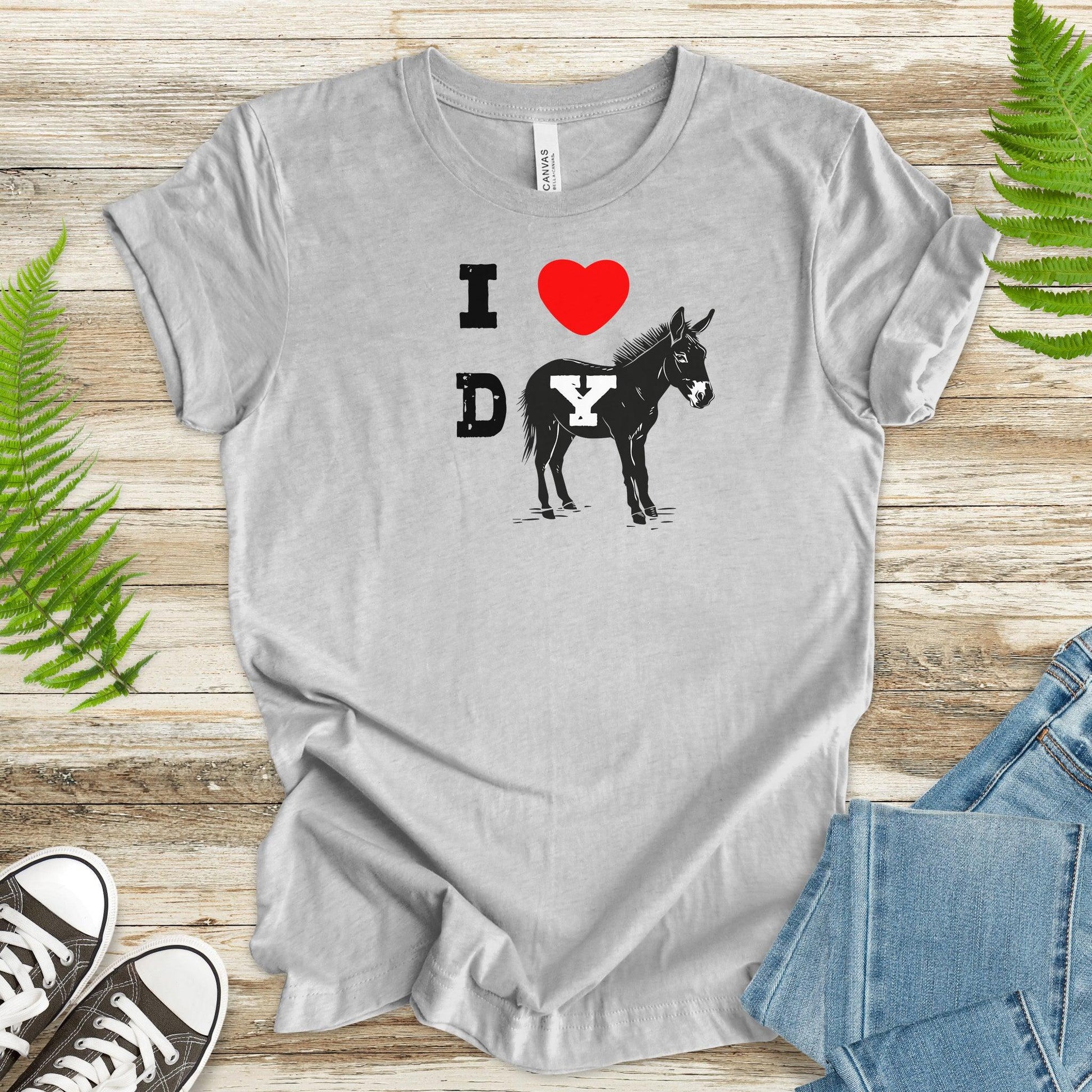 I Love Donkeys – Heart & Donkey T-Shirt - TShirtree