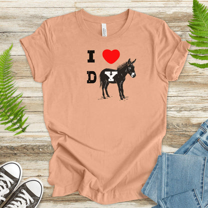 I Love Donkeys – Heart & Donkey T-Shirt - TShirtree