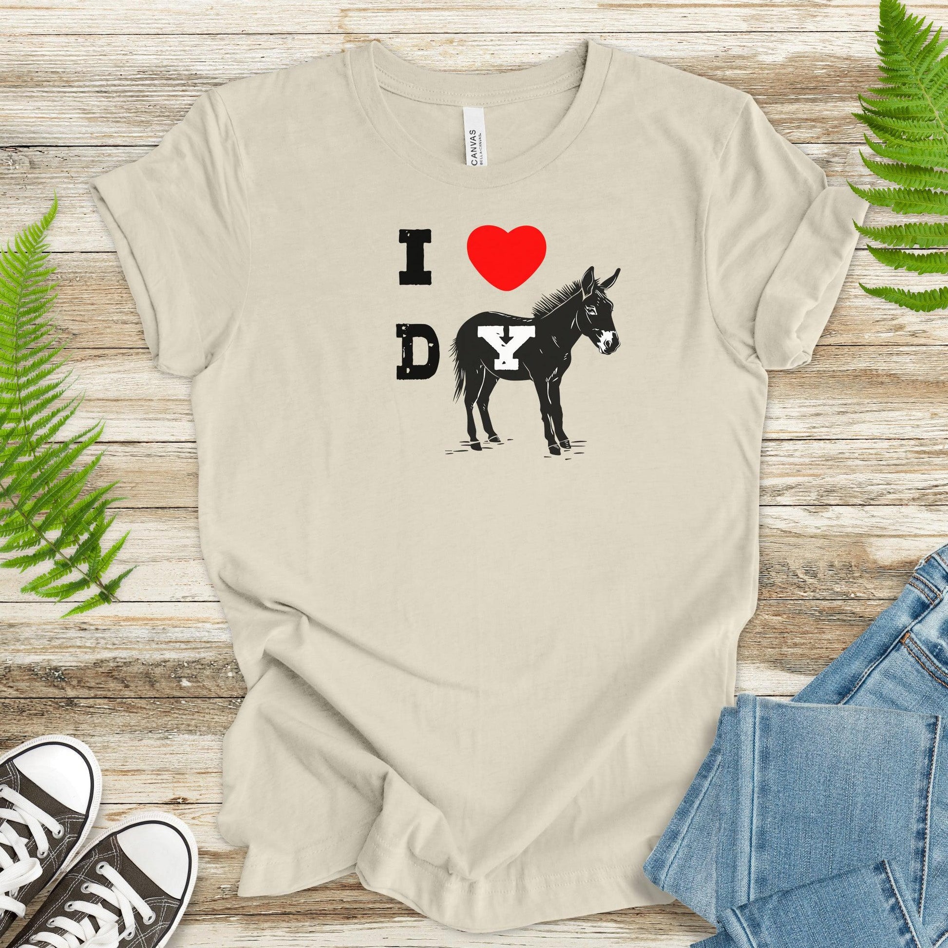 I Love Donkeys – Heart & Donkey T-Shirt - TShirtree