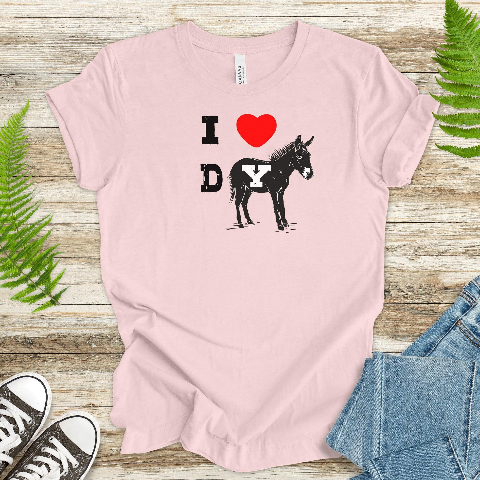 I Love Donkeys – Heart & Donkey T-Shirt - TShirtree