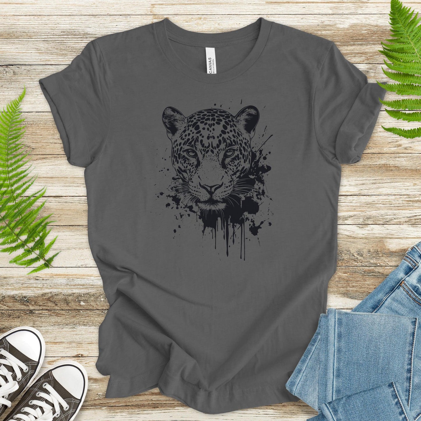 Jaguar Sketch T-Shirt – Bold Black and White Wildlife Art - TShirtree