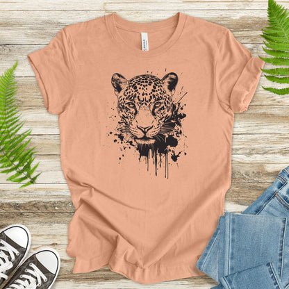 Jaguar Sketch T-Shirt – Bold Black and White Wildlife Art - TShirtree