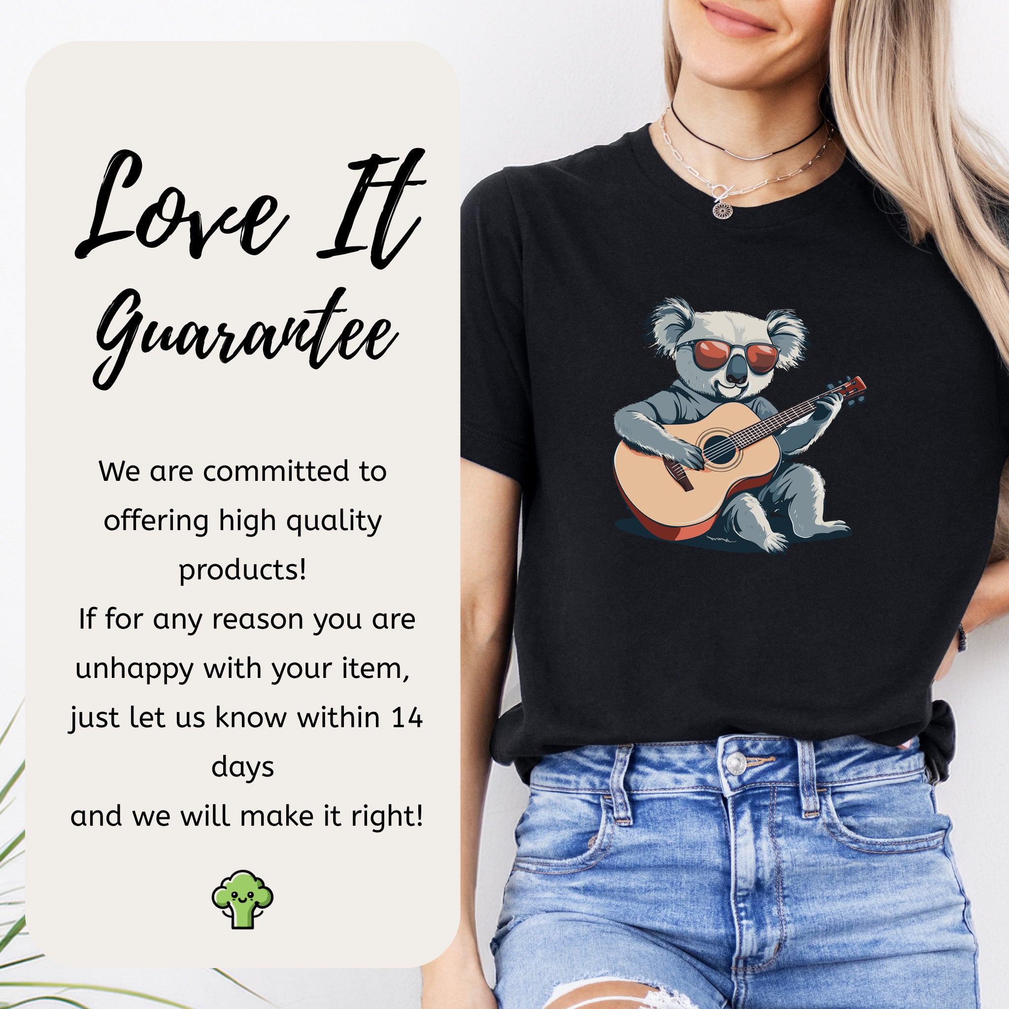 Koala Playing Guitar Retro Vibes T-Shirt