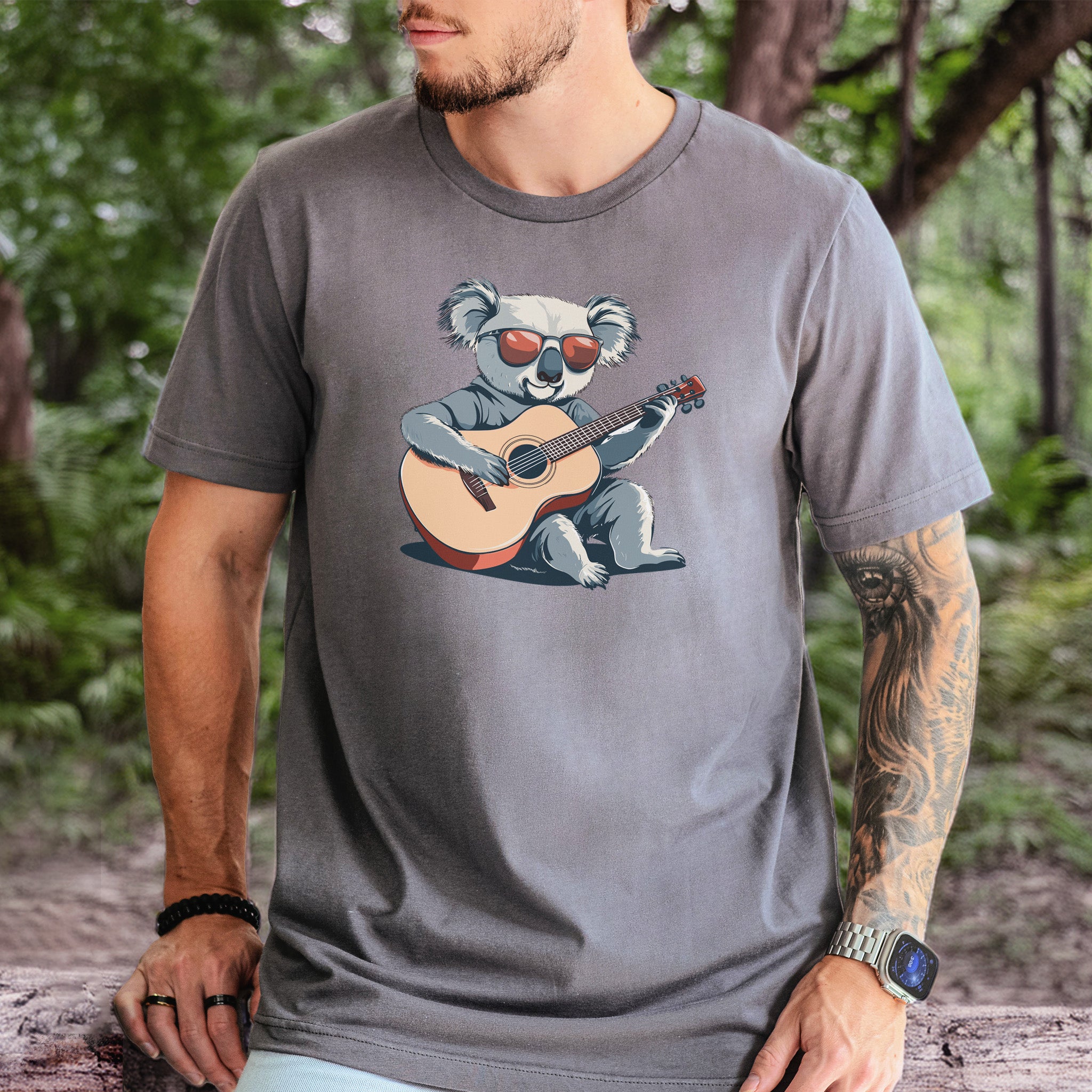 Koala Playing Guitar Retro Vibes T-Shirt