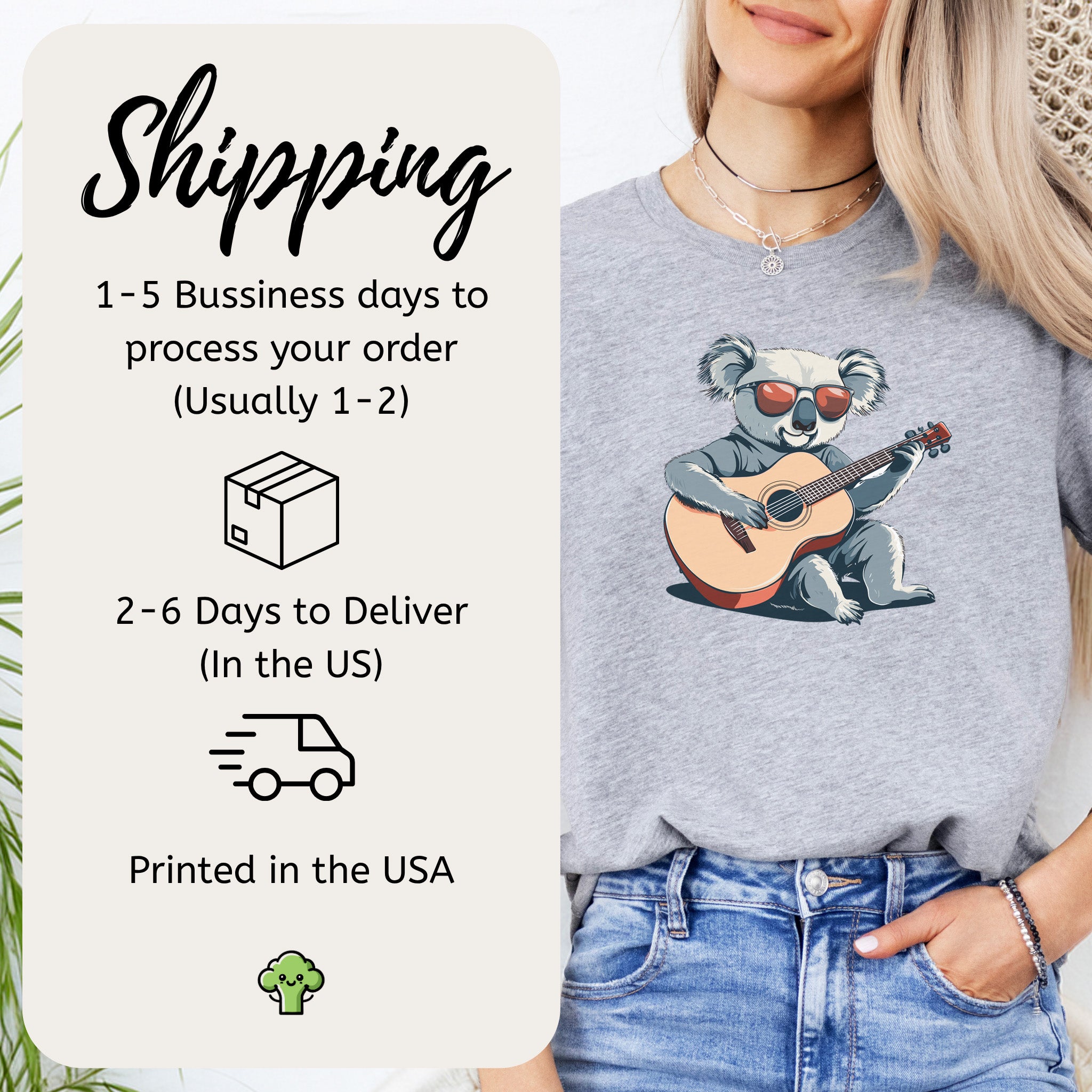 Koala Playing Guitar Retro Vibes T-Shirt