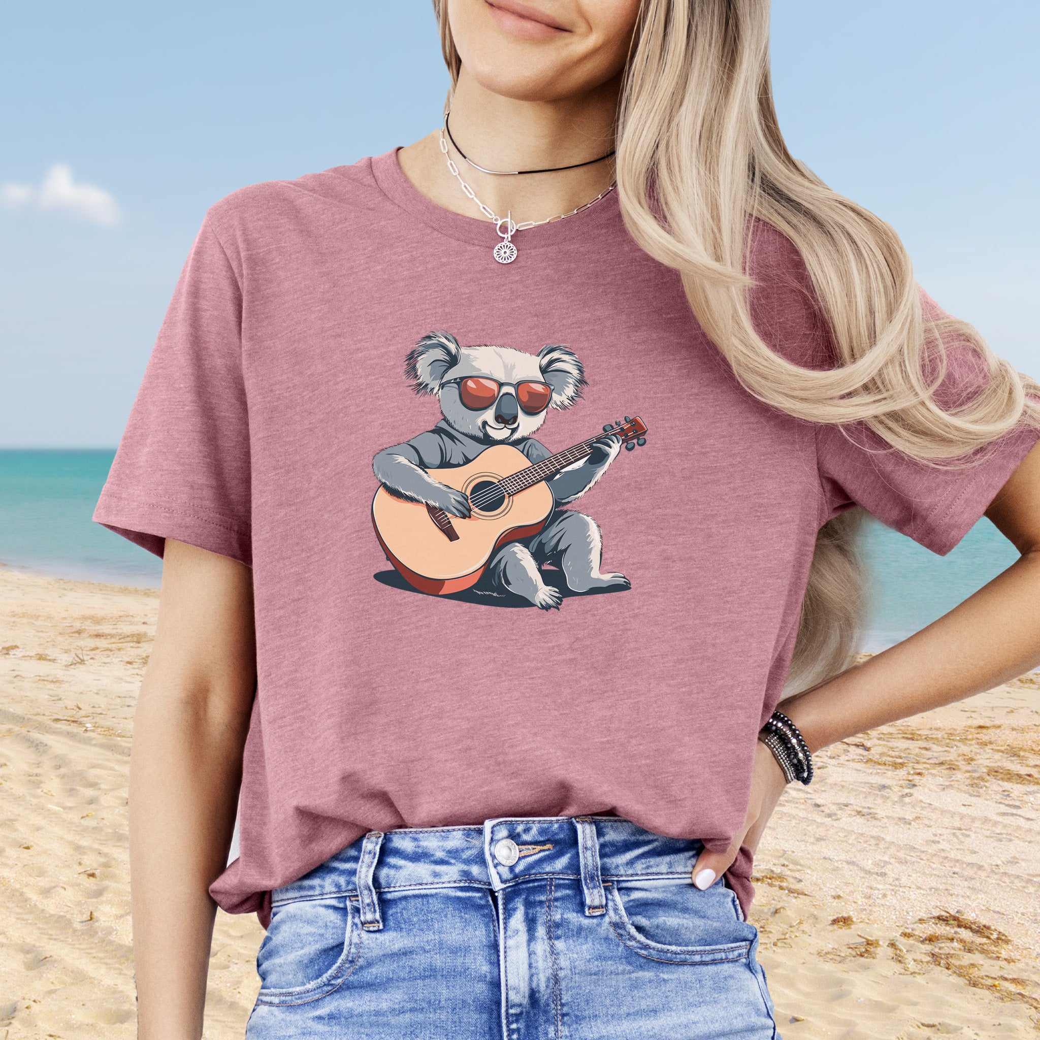 Koala Playing Guitar Retro Vibes T-Shirt
