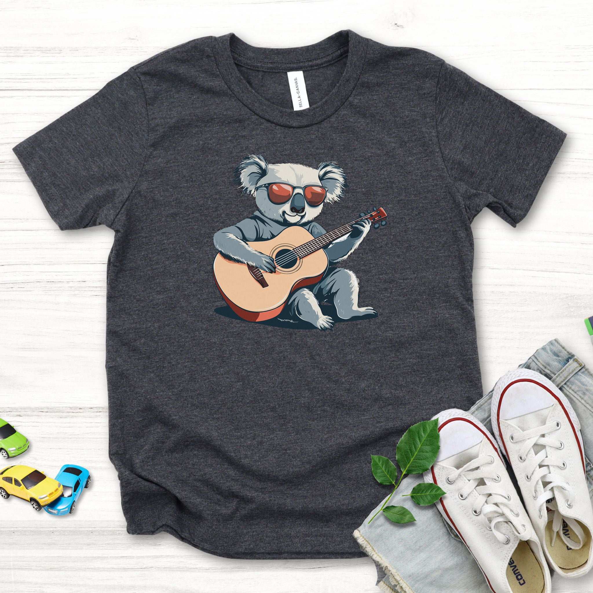 Koala Playing Guitar – Chill Retro Rocker Youth Tee