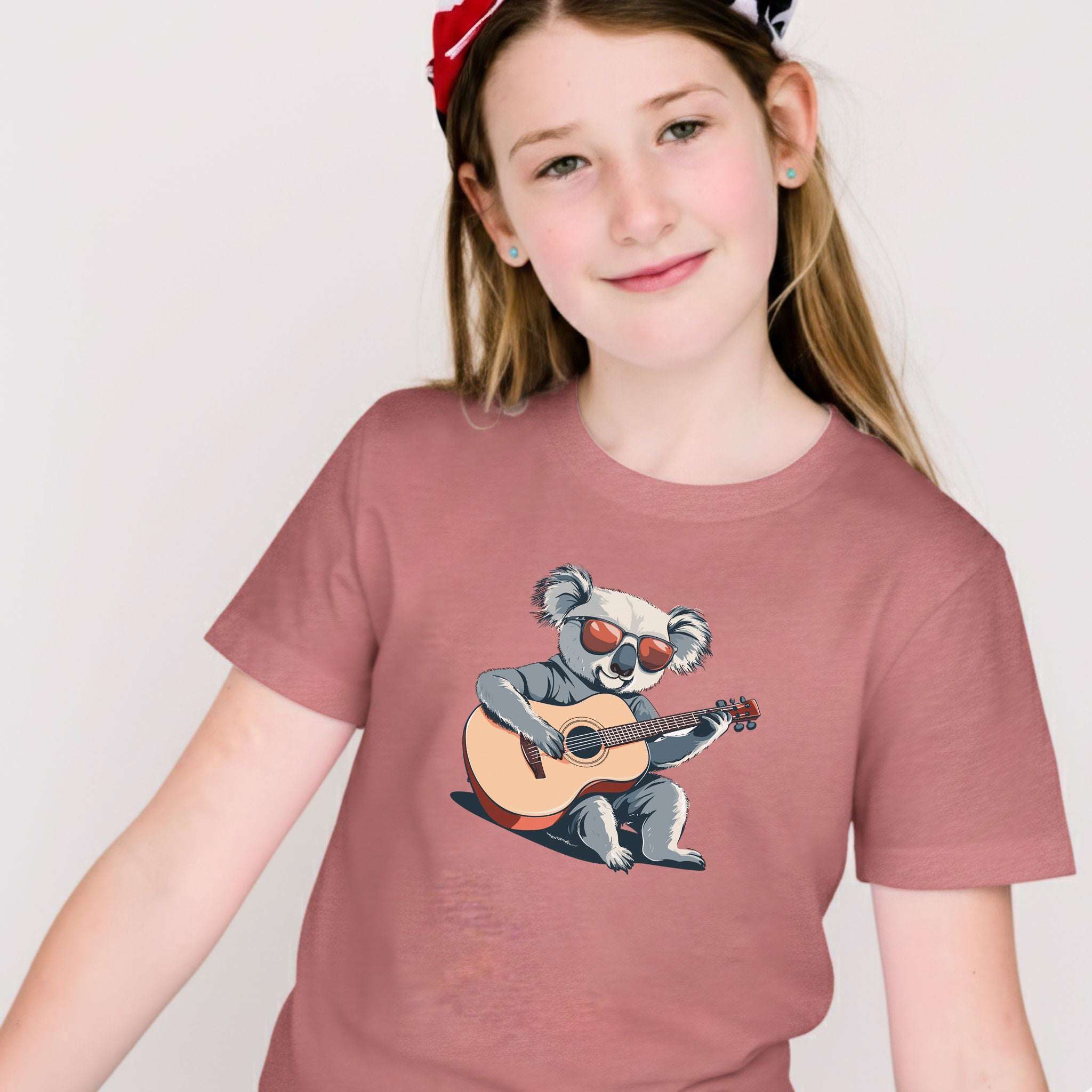 Koala Playing Guitar – Chill Retro Rocker Youth Tee
