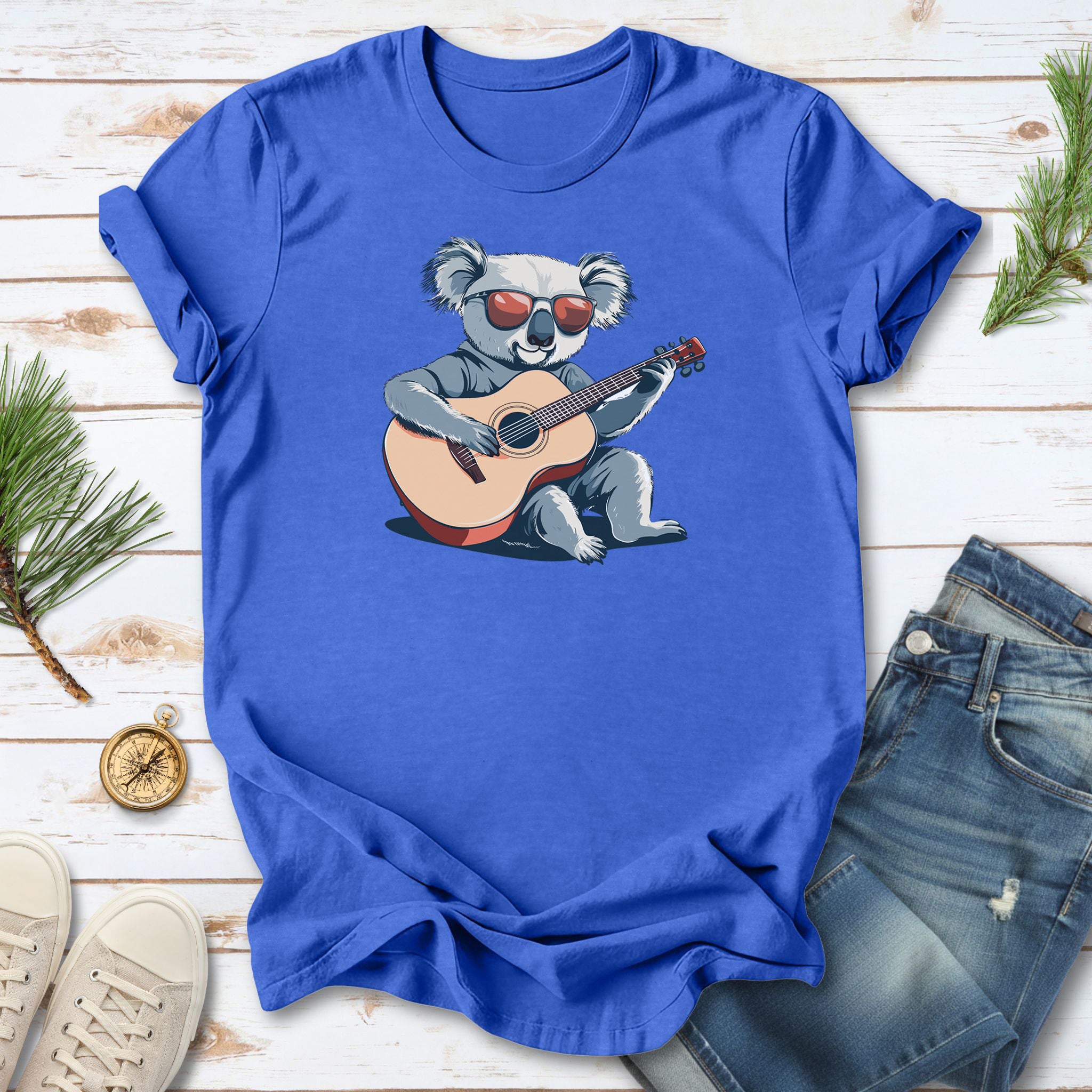 Koala Playing Guitar Retro Vibes T-Shirt
