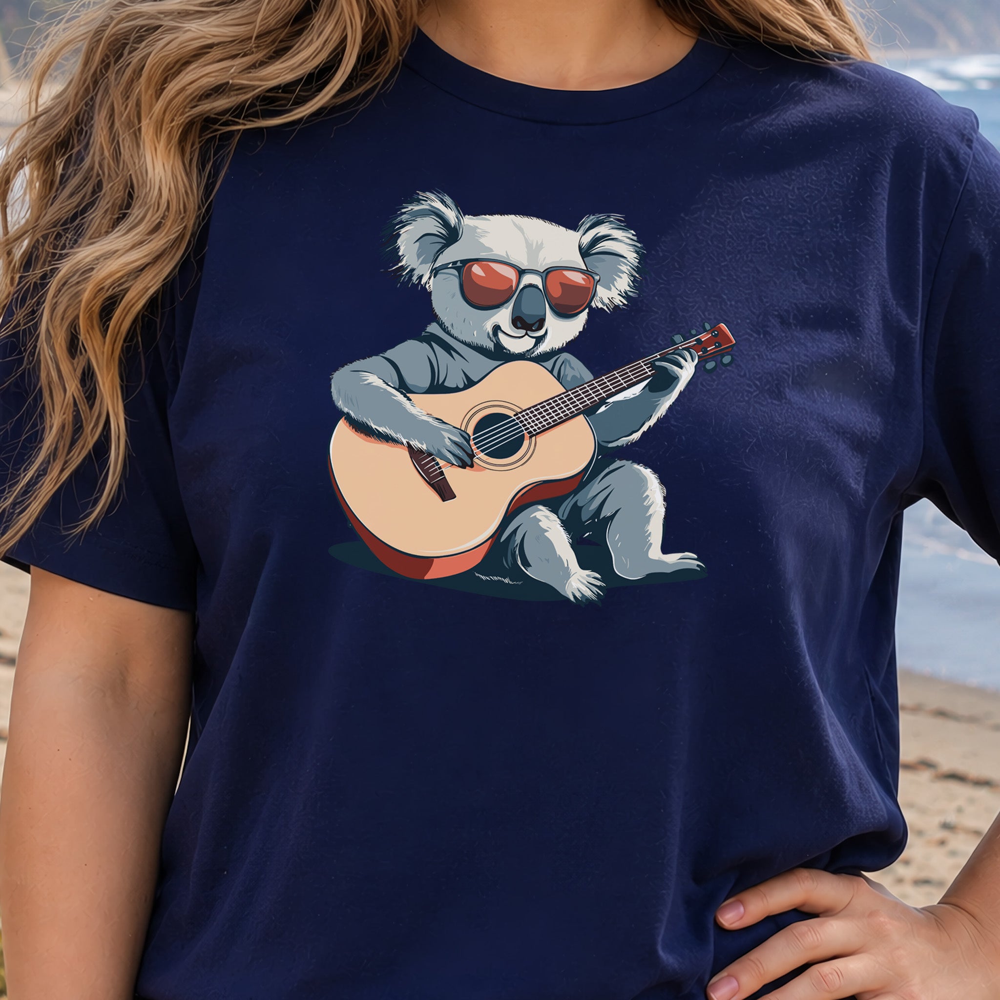 Koala Playing Guitar Retro Vibes T-Shirt