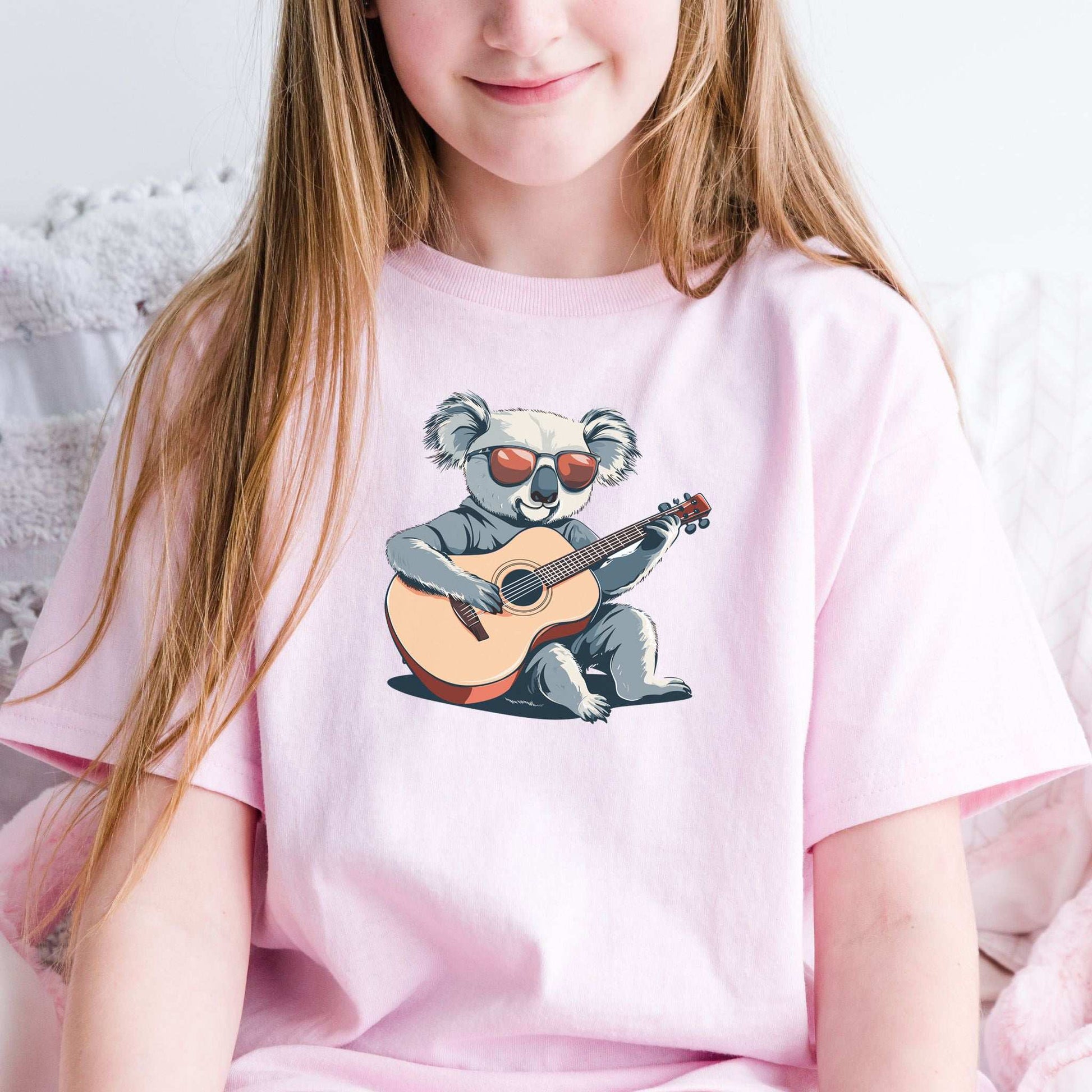 Koala Playing Guitar – Chill Retro Rocker Youth Tee
