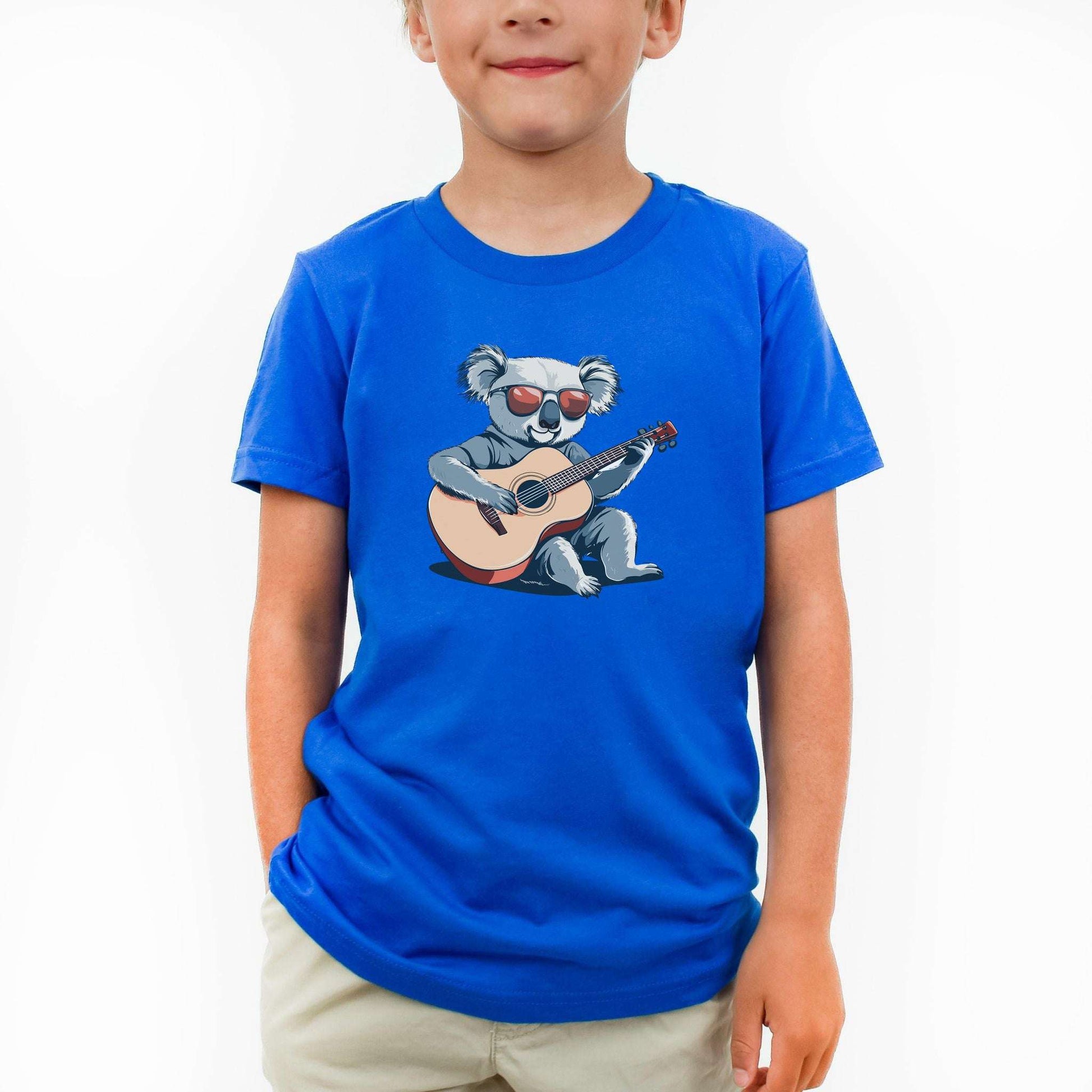 Koala Playing Guitar – Chill Retro Rocker Youth Tee