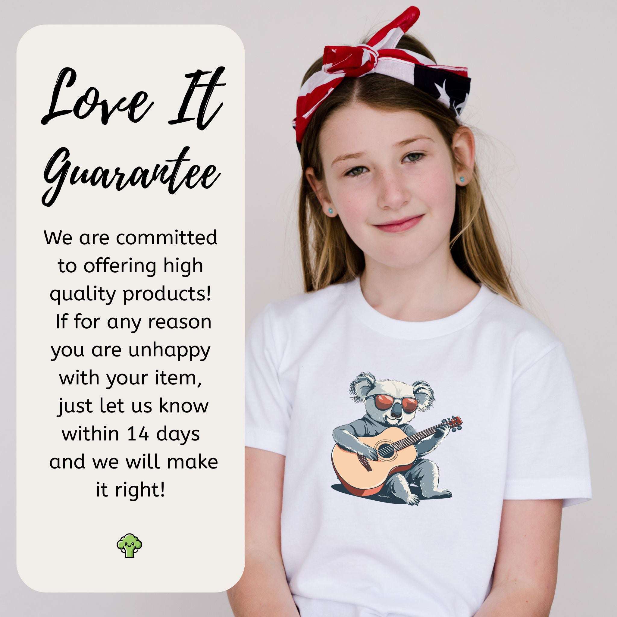 Koala Playing Guitar – Chill Retro Rocker Youth Tee