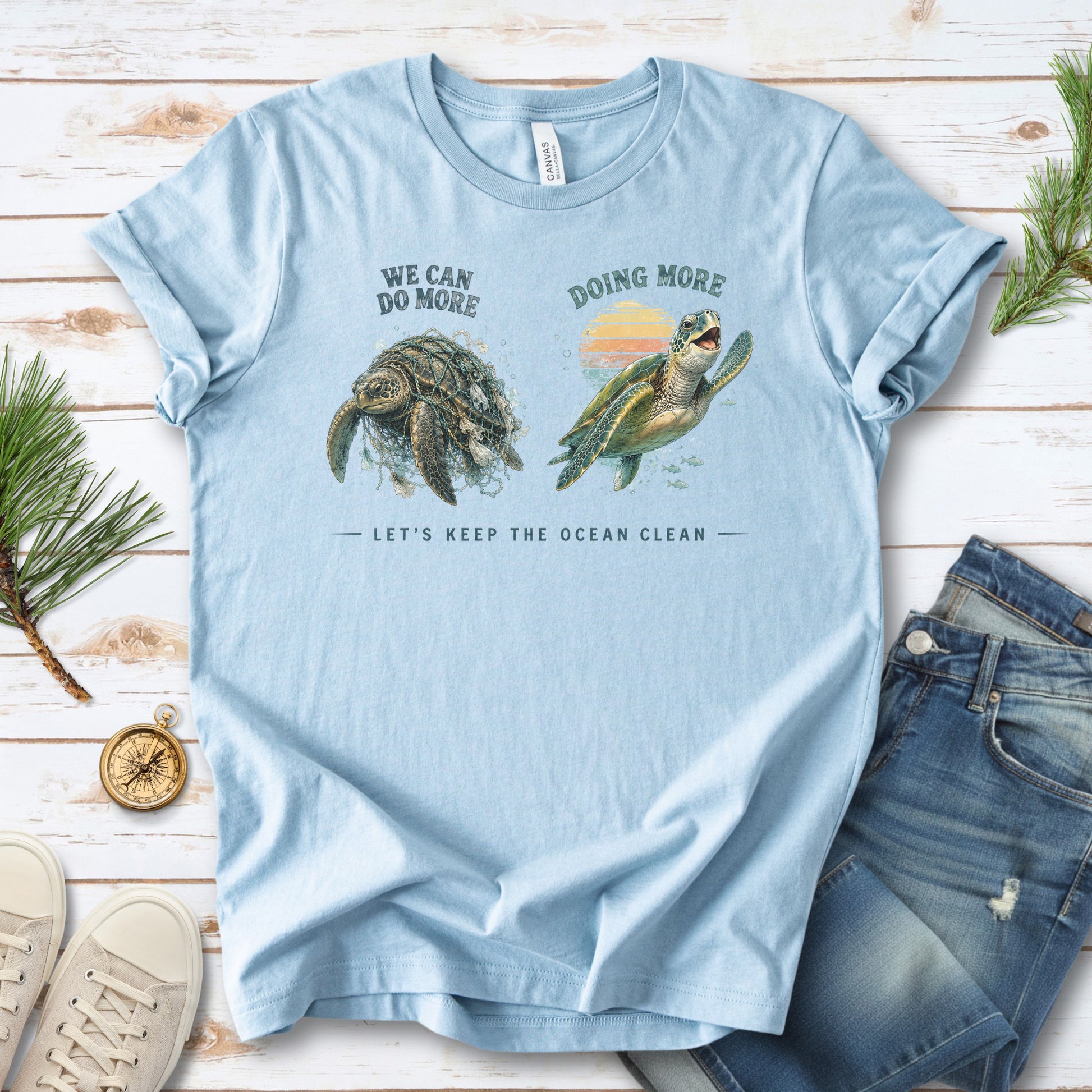 Let’s Keep the Ocean Clean Sea Turtle Conservation Gift T-Shirt