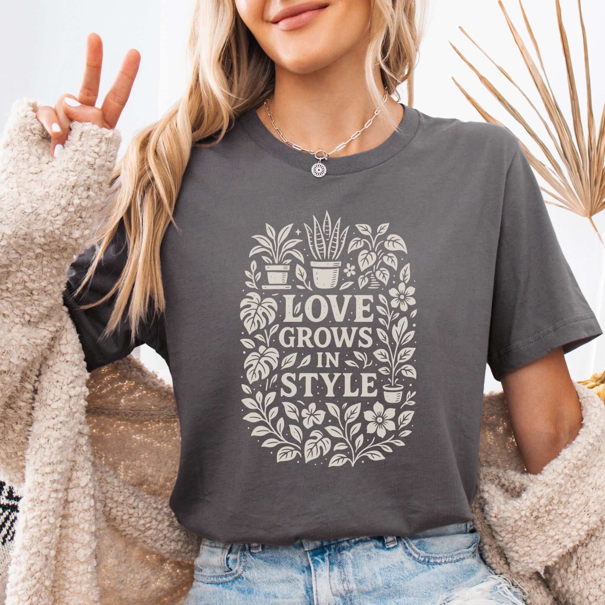 Love Grows in Style Plant Lover Cute T-Shirt
