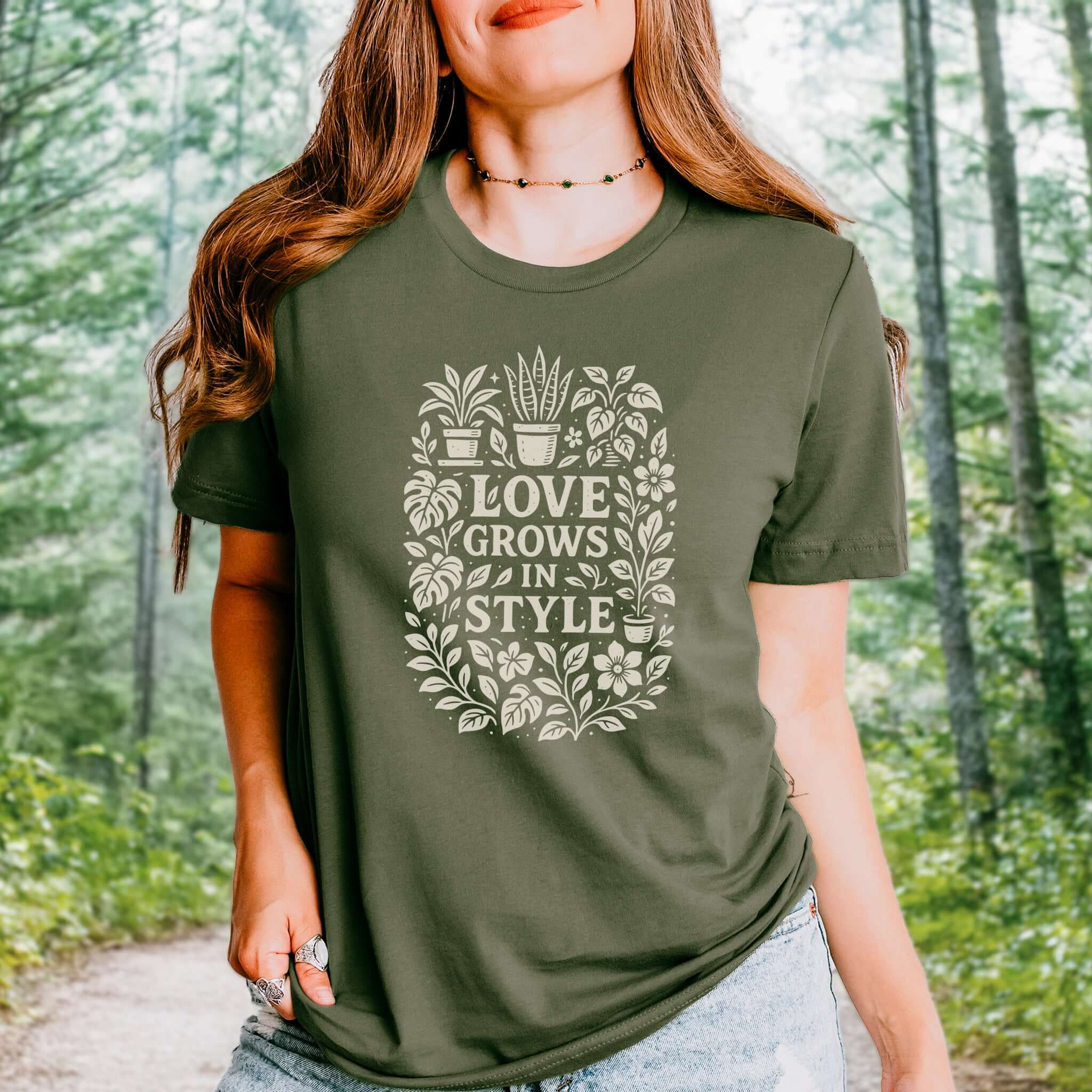 Love Grows in Style Plant Lover Cute T-Shirt