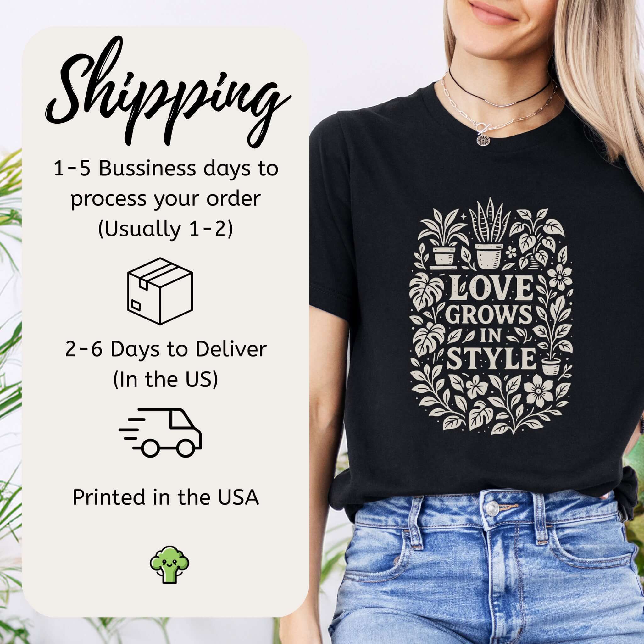 Love Grows in Style Plant Lover Cute T-Shirt