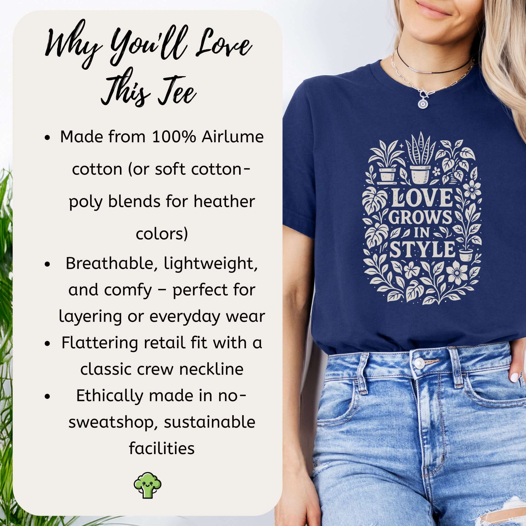 Love Grows in Style Plant Lover Cute T-Shirt