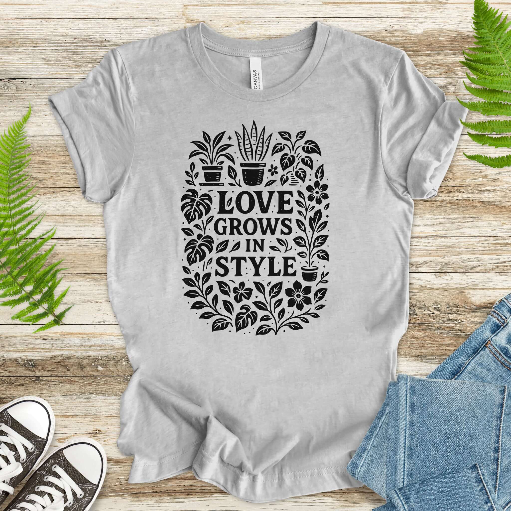 Love Grows in Style Plant Lover Cute T-Shirt