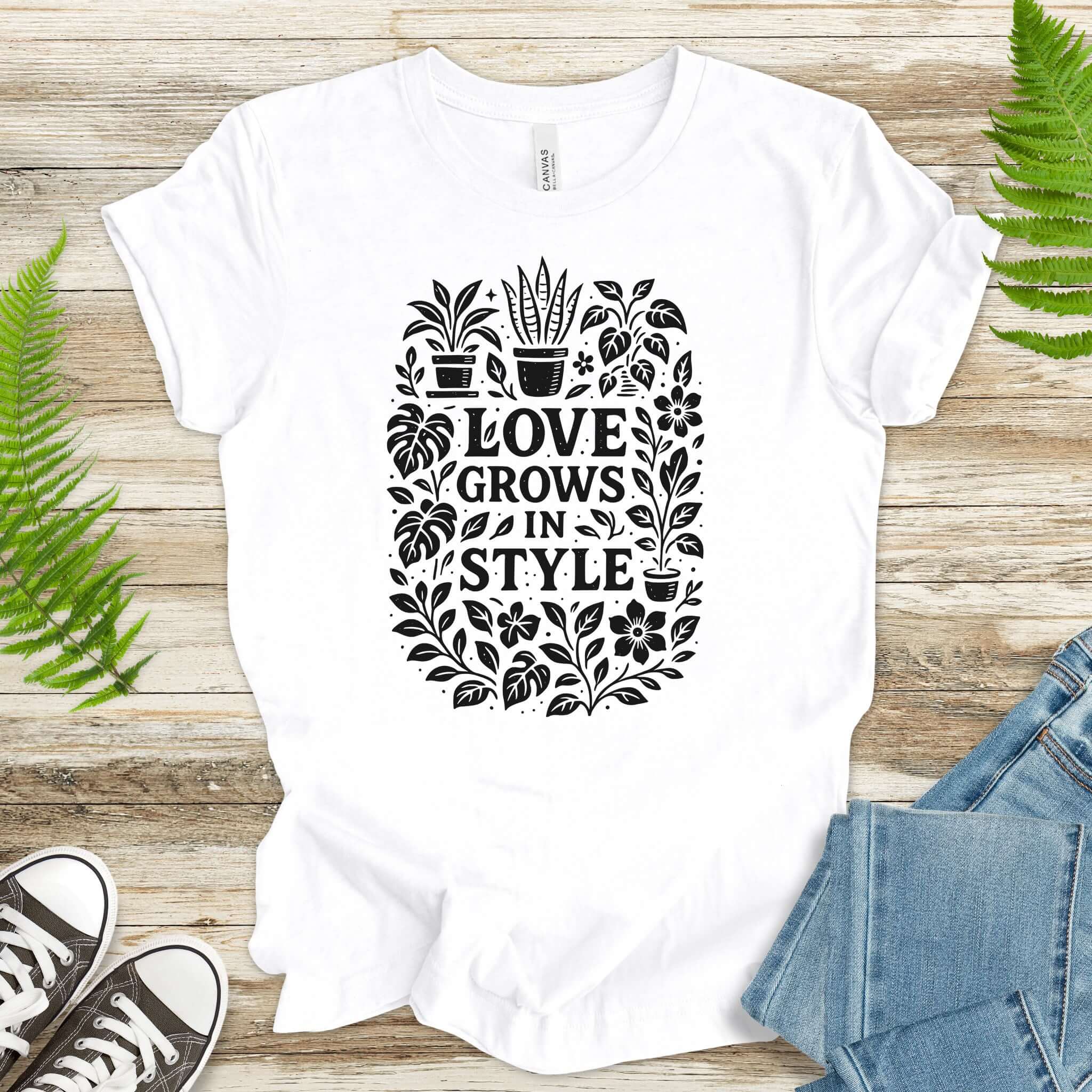 Love Grows in Style Plant Lover Cute T-Shirt