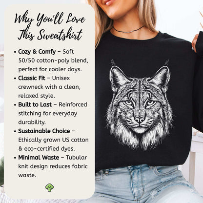 Lynx Spirit Animal Sweatshirt – Mystical Wild Cat Shirt